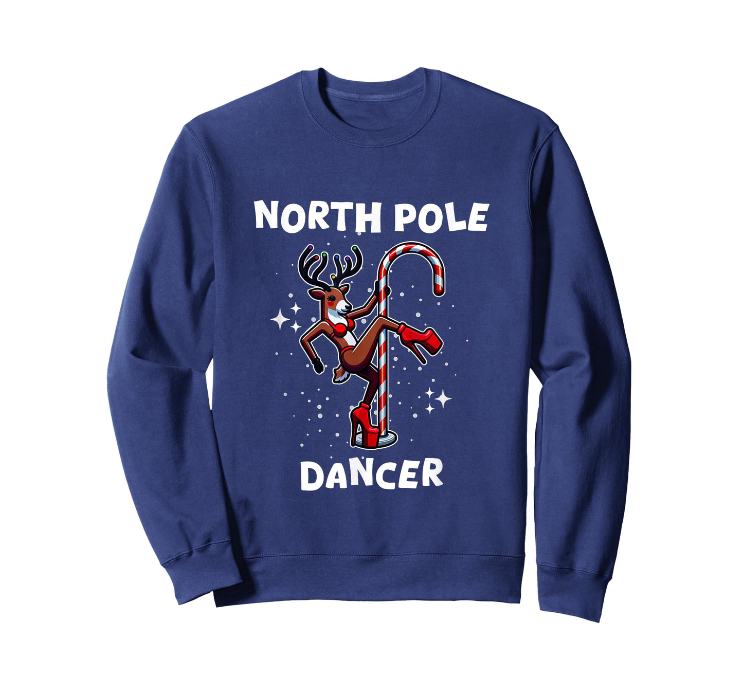 North Pole Dancer Reindeer Stripper Pole Funny Christmas T-Shirt