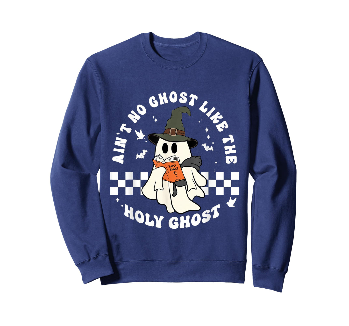 Funny Christian Ghost with Bible Retro Catholic Cute Faith T-Shirt