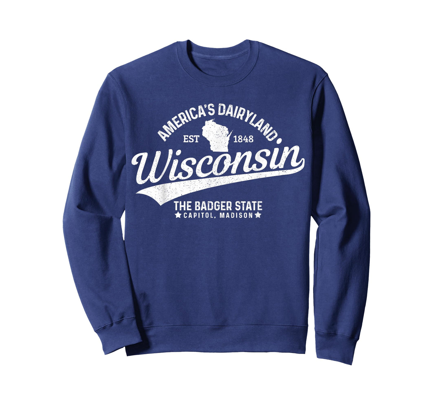 Wisconsin The Badger State EST 1848 State Map Gift T-Shirt
