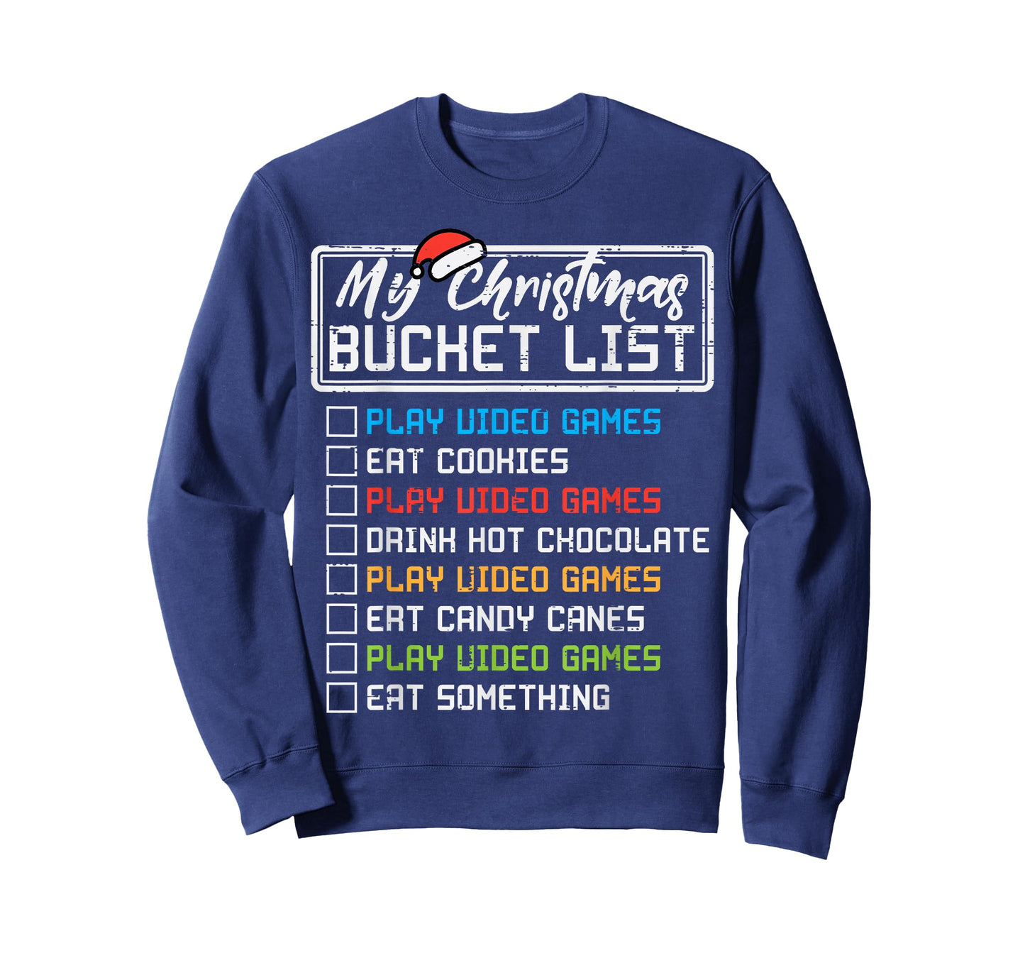 Christmas Bucket List Video Games Xmas Gamer Boys Kids Men T-Shirt
