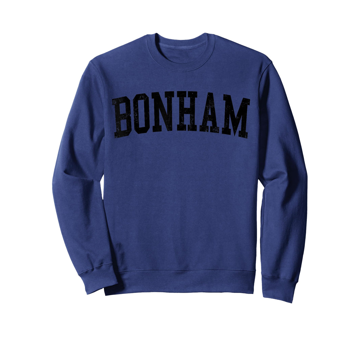 Vintage Bonham TX Distressed Black Varsity Style T-Shirt