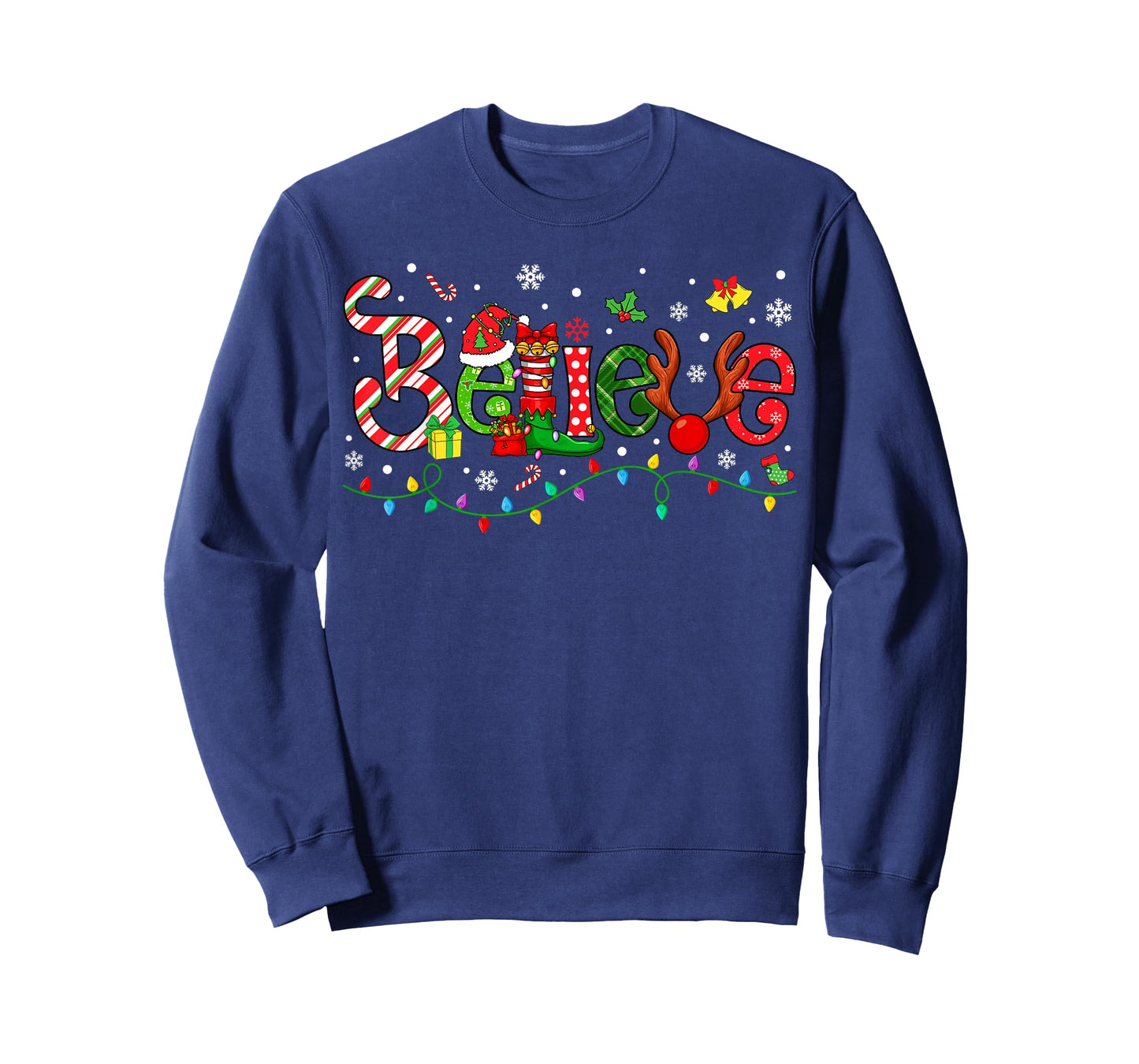 Believe Merry Christmas Santa Team Squad Matching Family T-Shirt