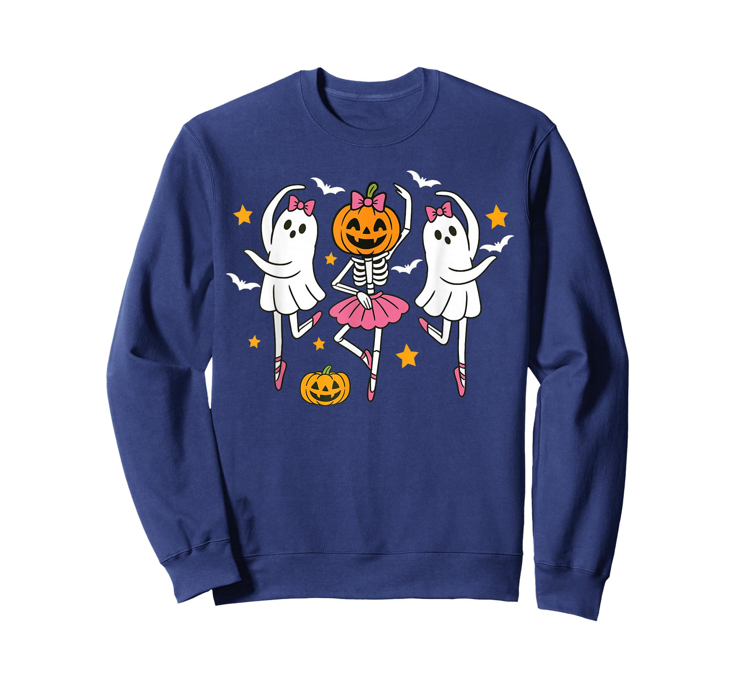 Cute Halloween Girls Ghost Ballet Women Skeleton Ballerina T-Shirt