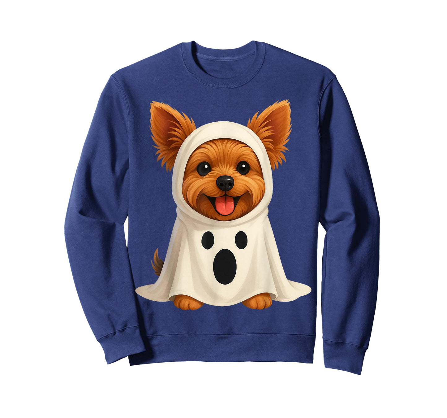 Cute Yorkie Ghost Halloween Costume Dog Art T-Shirt