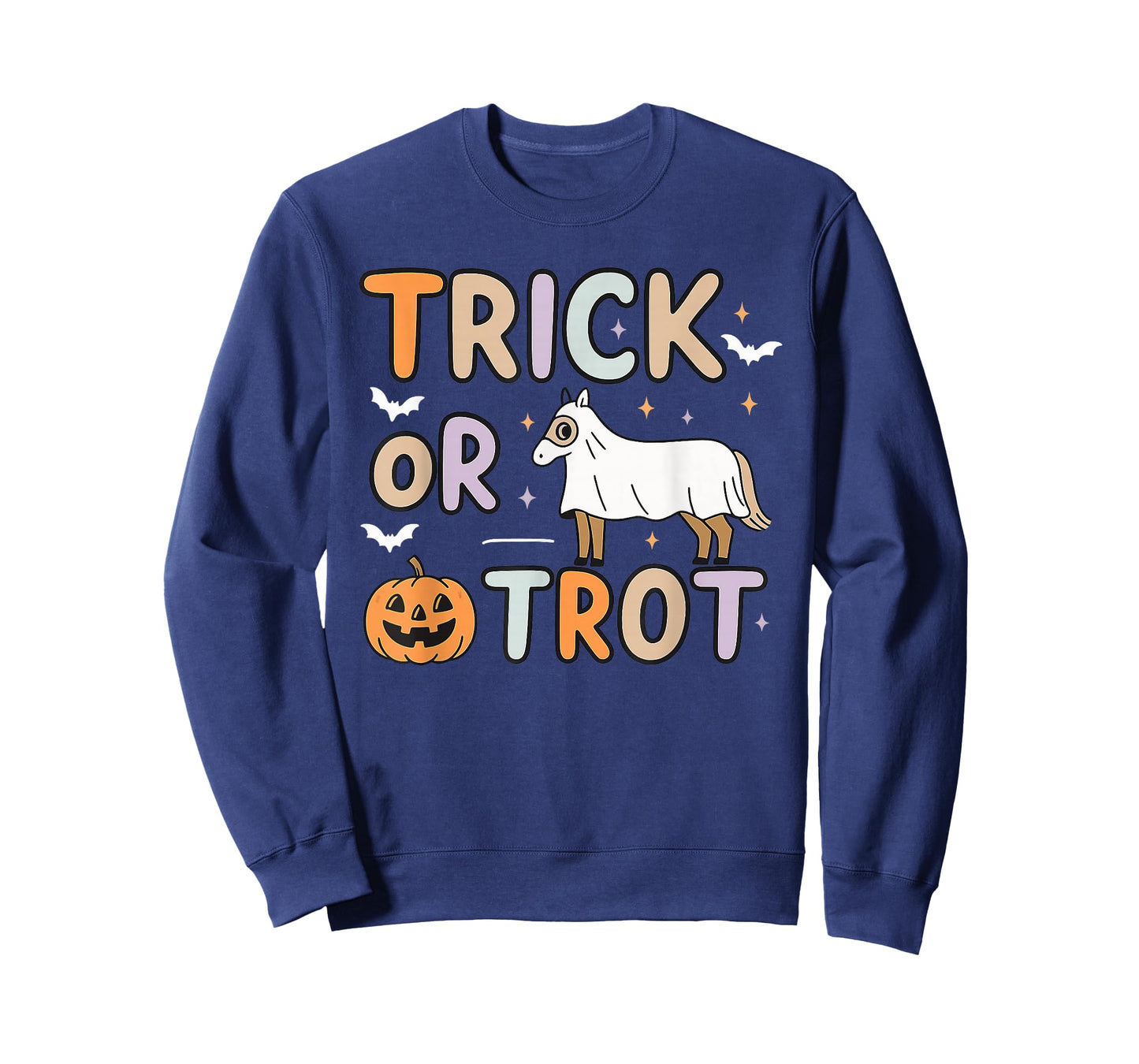 Trick Or Trot Halloween Pumpkin Ghost Horse T-Shirt