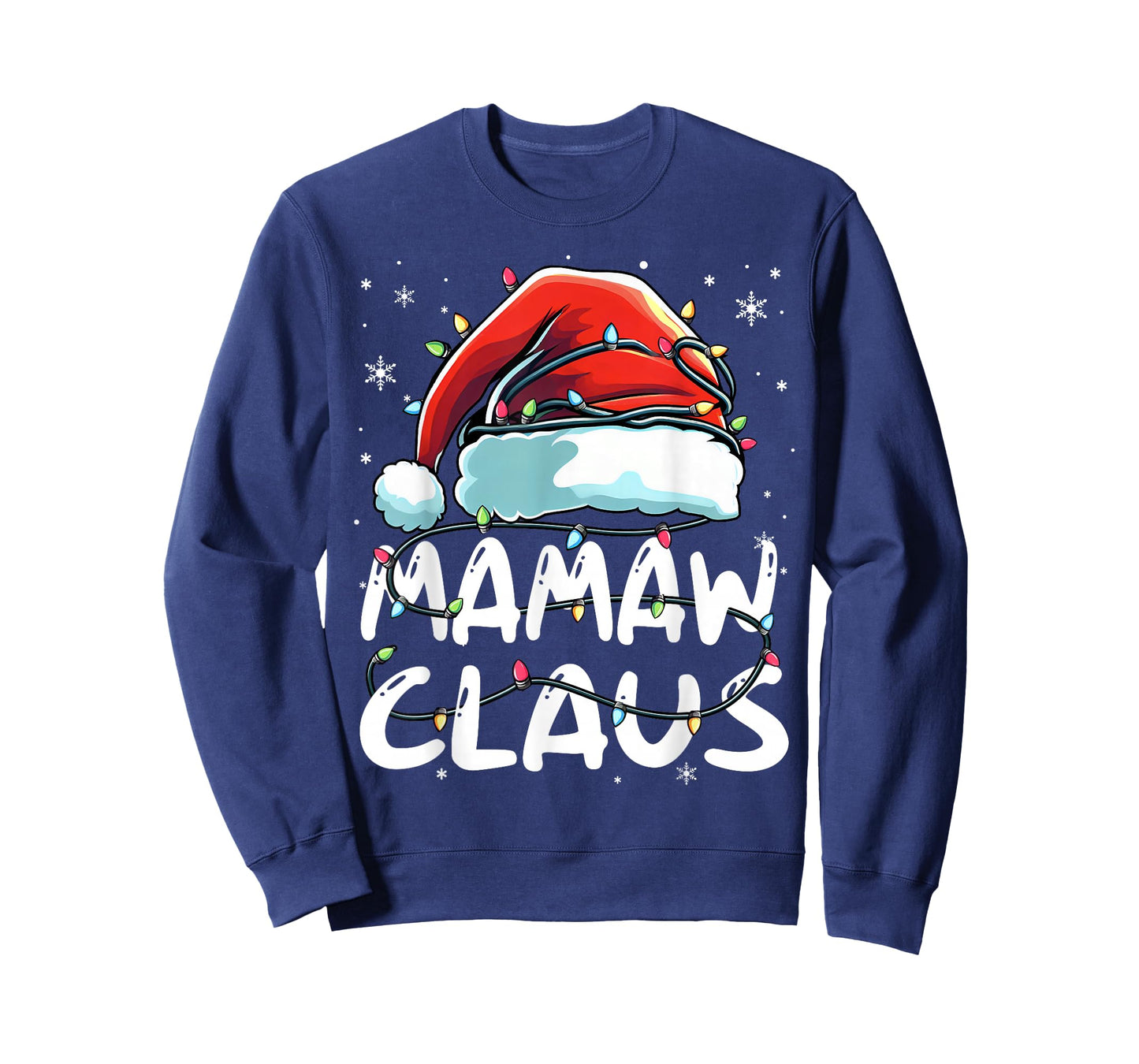 Mamaw Claus Christmas Lights Matching Family Xmas Pajama T-Shirt
