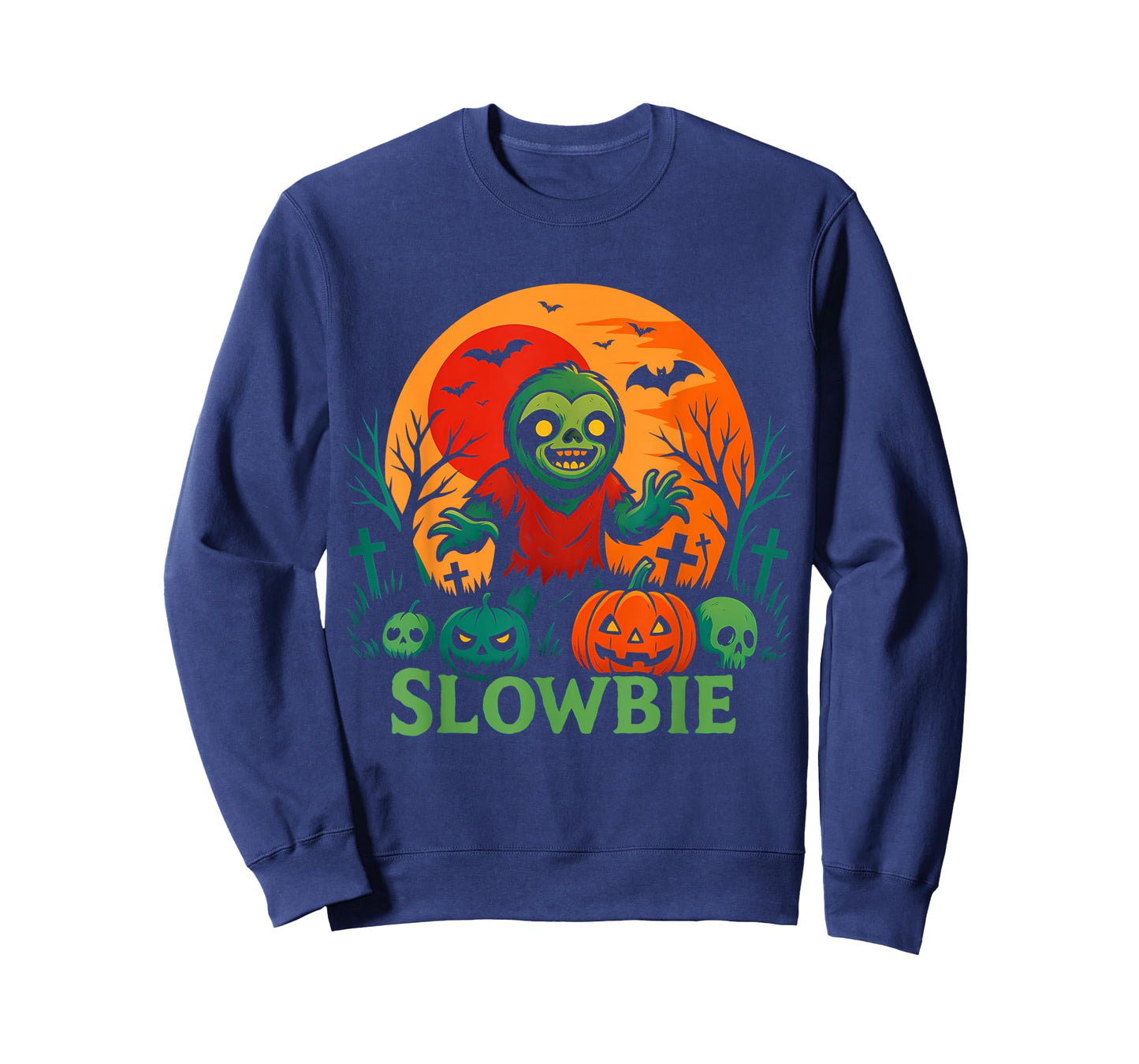 Funny Halloween Sloth Zombie Slowbie Costume Spooky Season T-Shirt