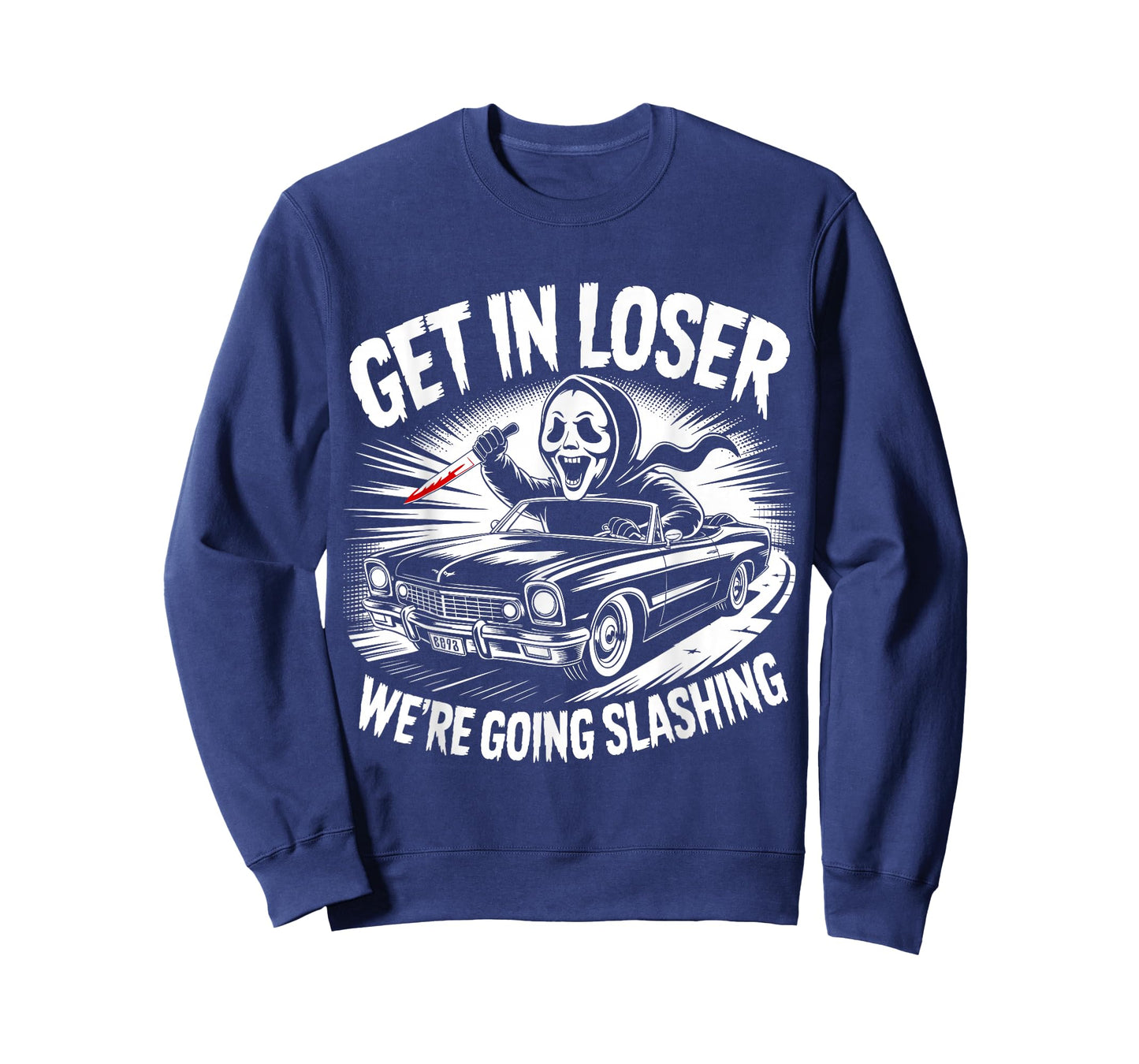 Vintage Horror Get in Loser We're Going Slashing Halloween T-Shirt