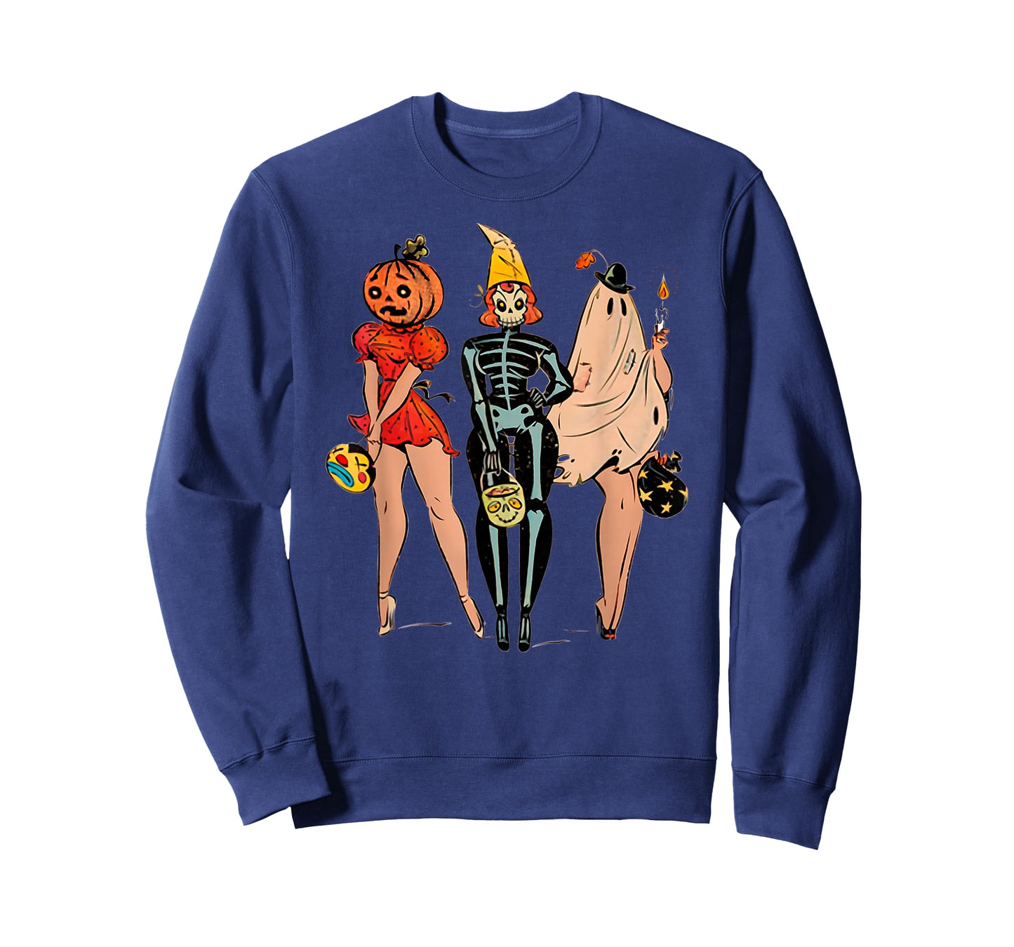Halloween Witch Pin Up Retro Vintage Pumpkin Women T-Shirt