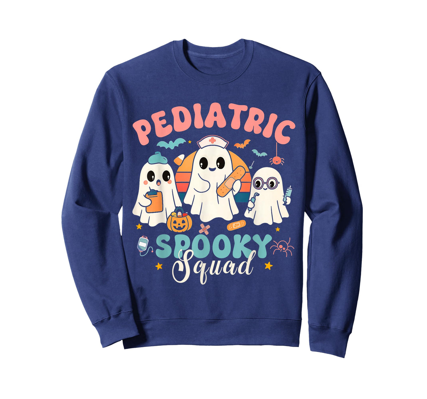 Pediatric Spooky Squad Ghost Nurse Halloween Matching Tee T-Shirt