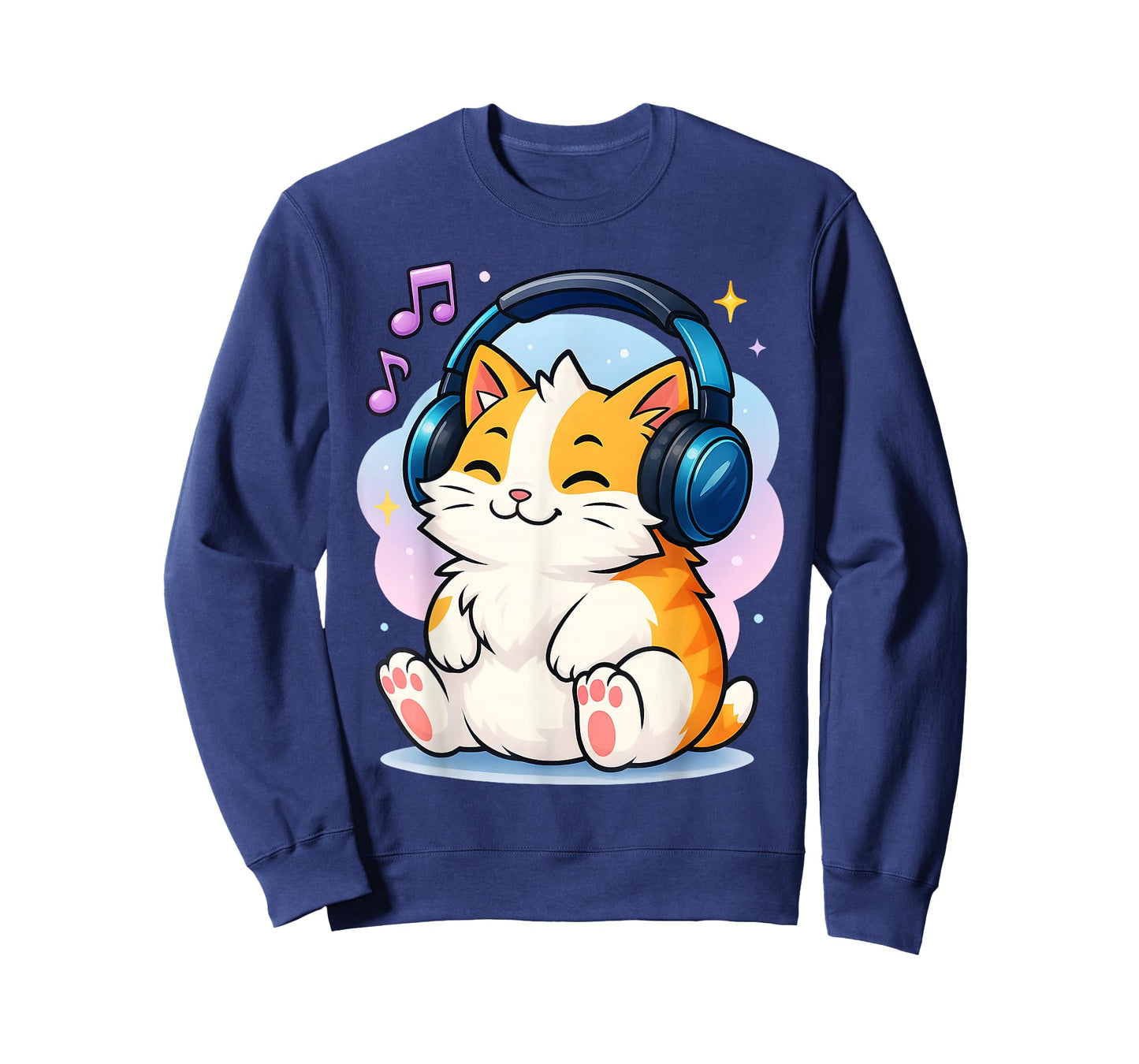 Cute Kawaii Cat Neko Funny Music Kitten Lover K-Pop Gift T-Shirt