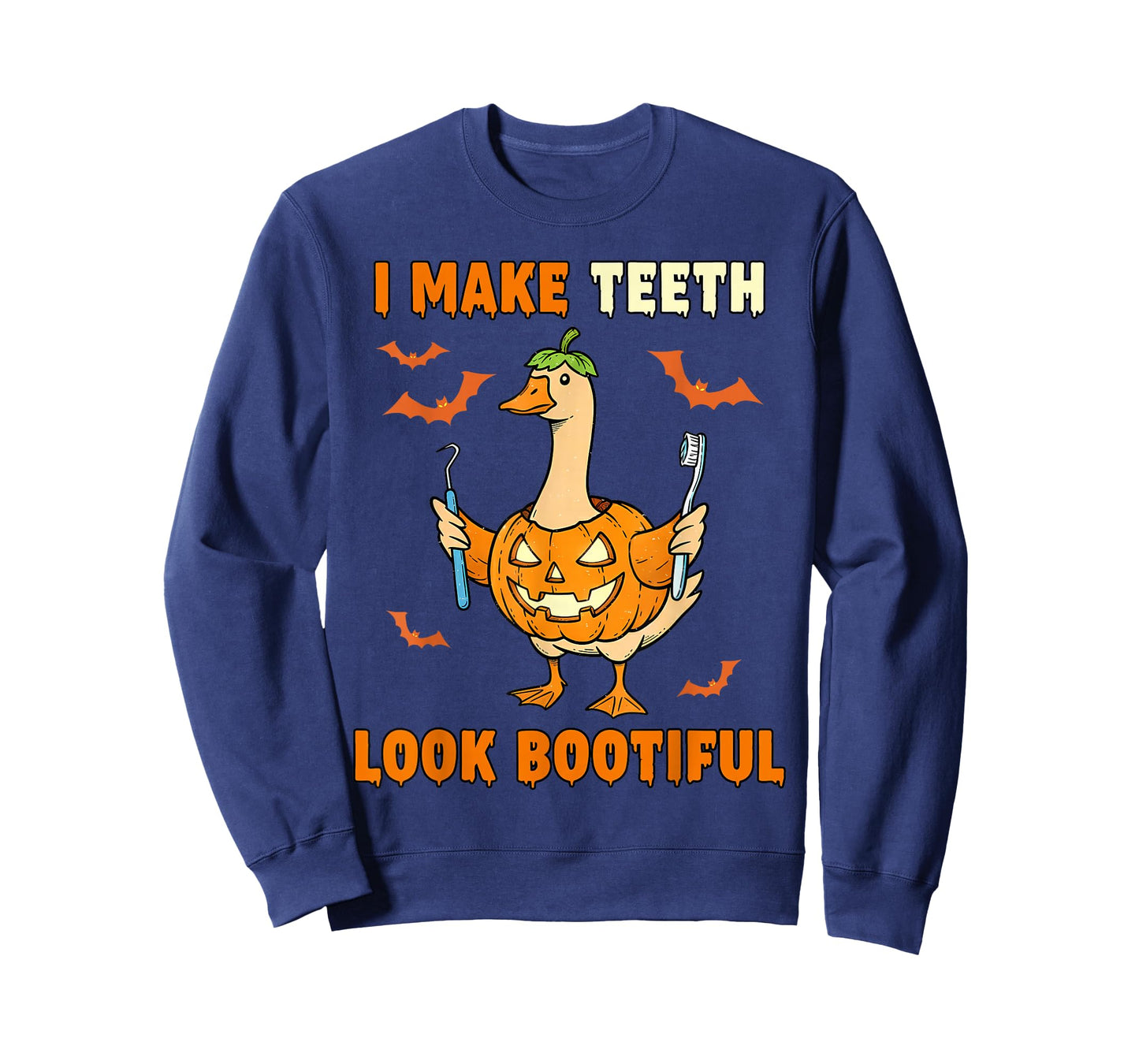 I Make Teeth Look Bootiful Goose Halloween Ghost Dentist T-Shirt