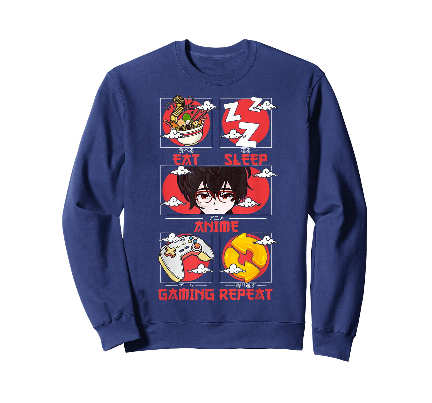 Retro Eat Sleep Anime Gaming Repeat Kawaii Anime Manga Gamer T-Shirt