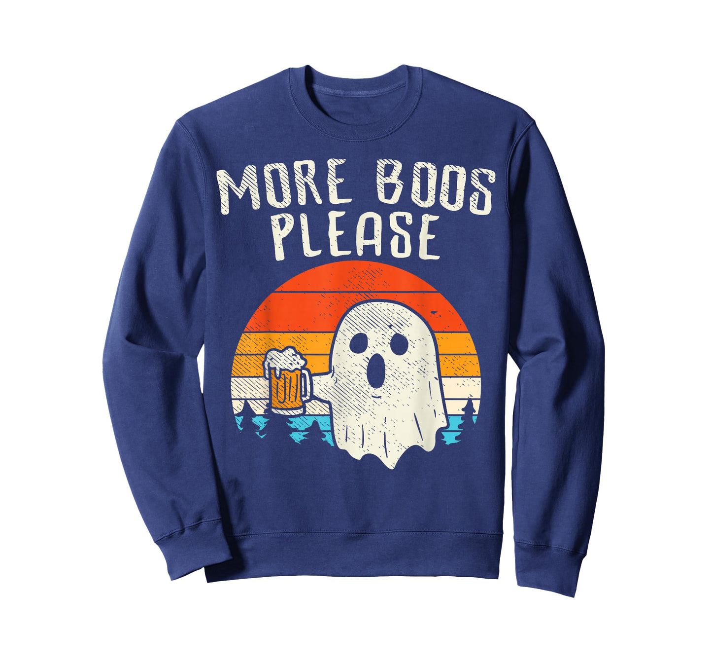 More Boos Please Ghost Beer Retro Halloween Drinking Men T-Shirt