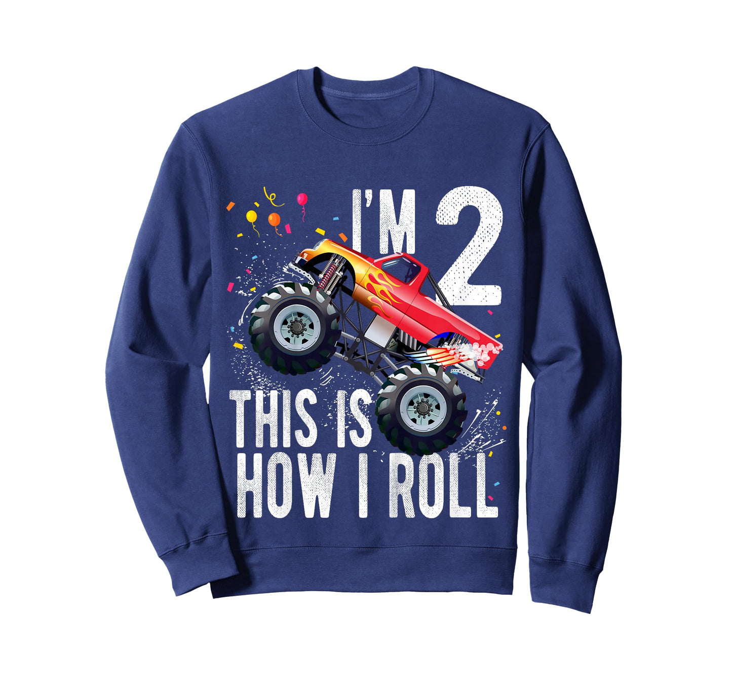 2 Year Old 2nd Birthday Boy Monster Truck Car T-Shirt