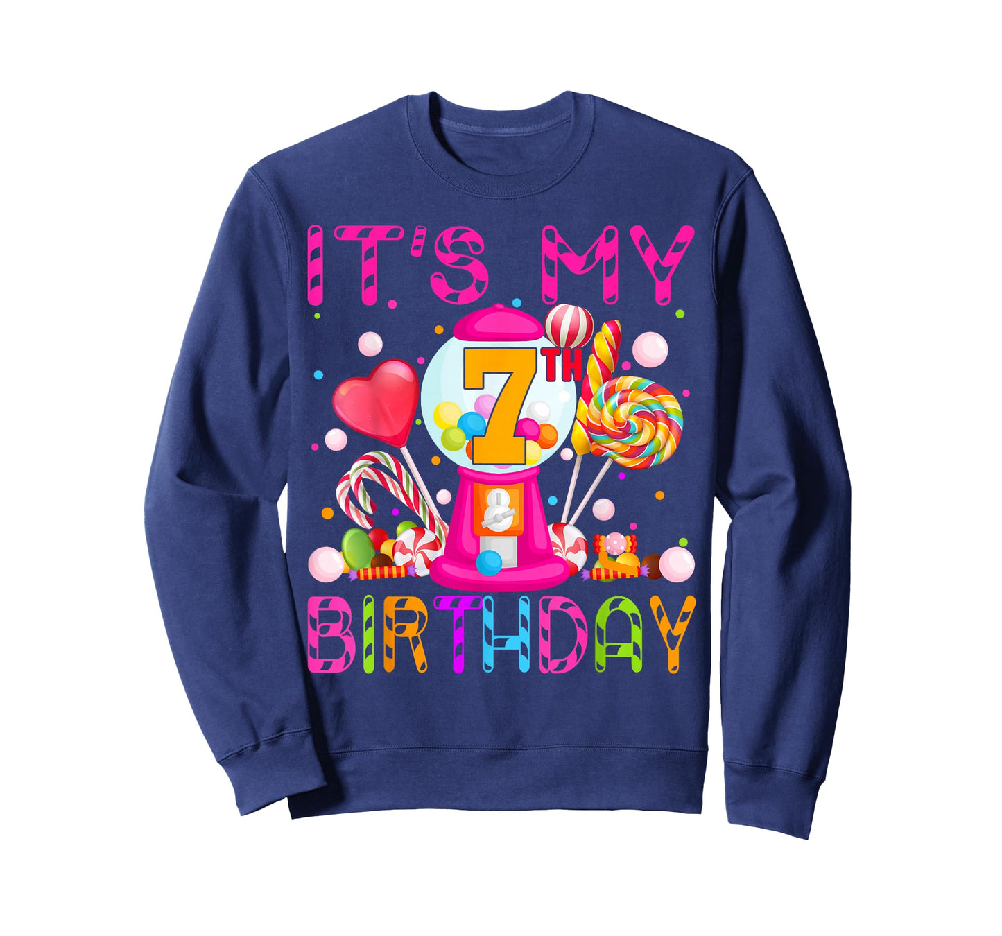 Its My 7th Birthday Candy Candyland Birthday Girl 7 Year Old T-Shirt