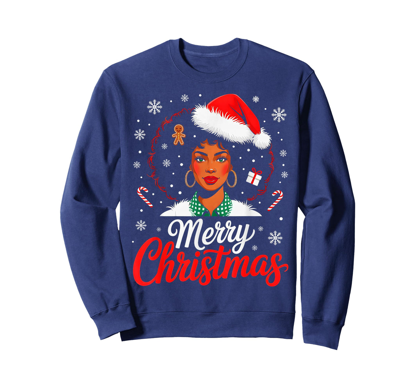 Merry Christmas Black Women African American Xmas Pajamas T-Shirt