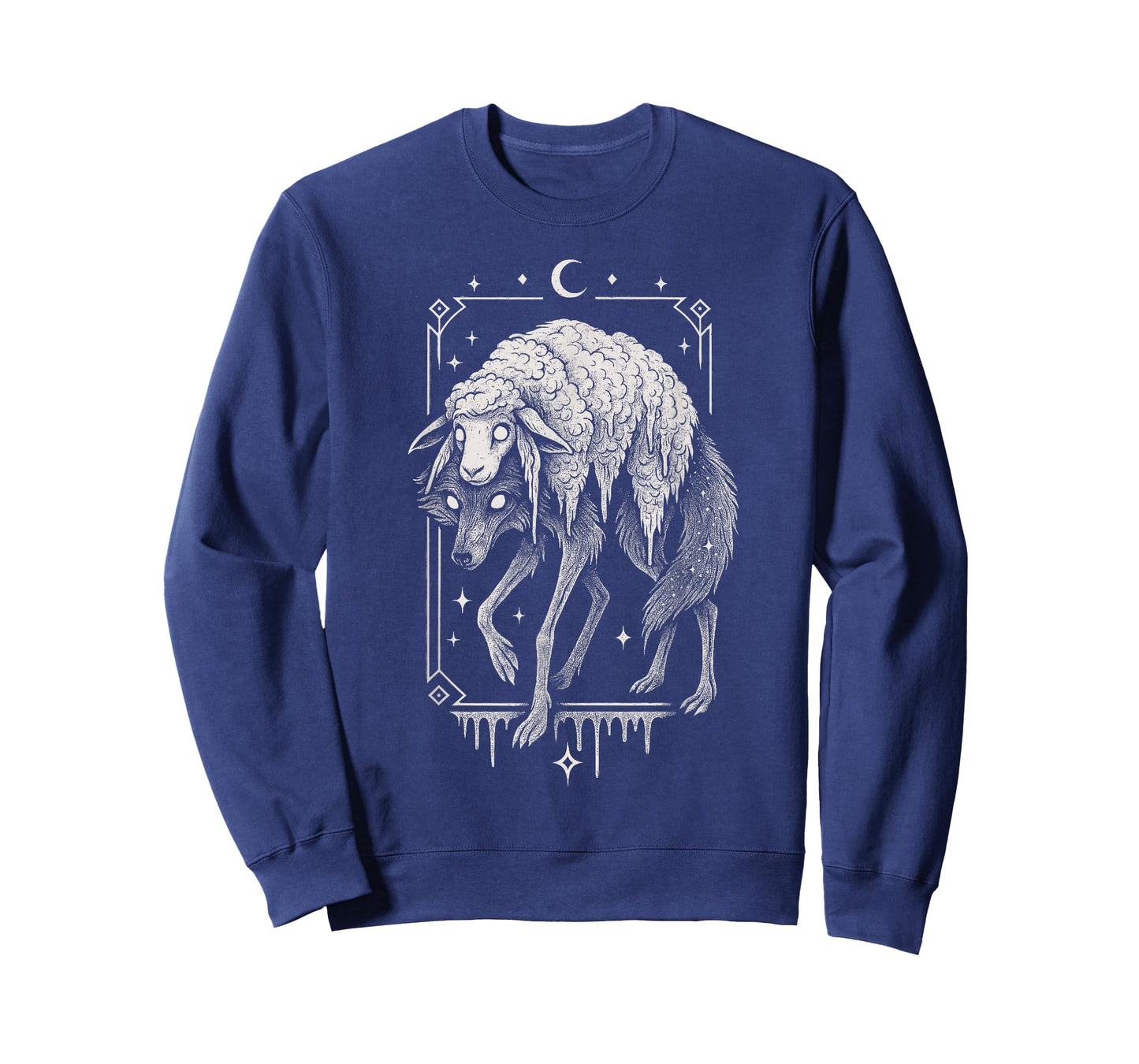 Wolf Sheep Horror Creepy Folklore Scary Goth Alt Aesthetic T-Shirt