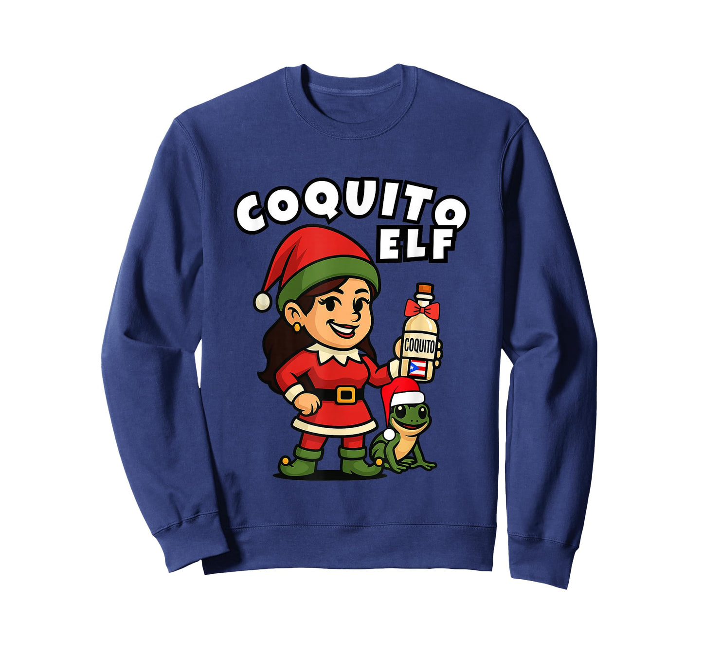 Funny Puerto Rico Christmas Coquito ELF Bilingual for her T-Shirt
