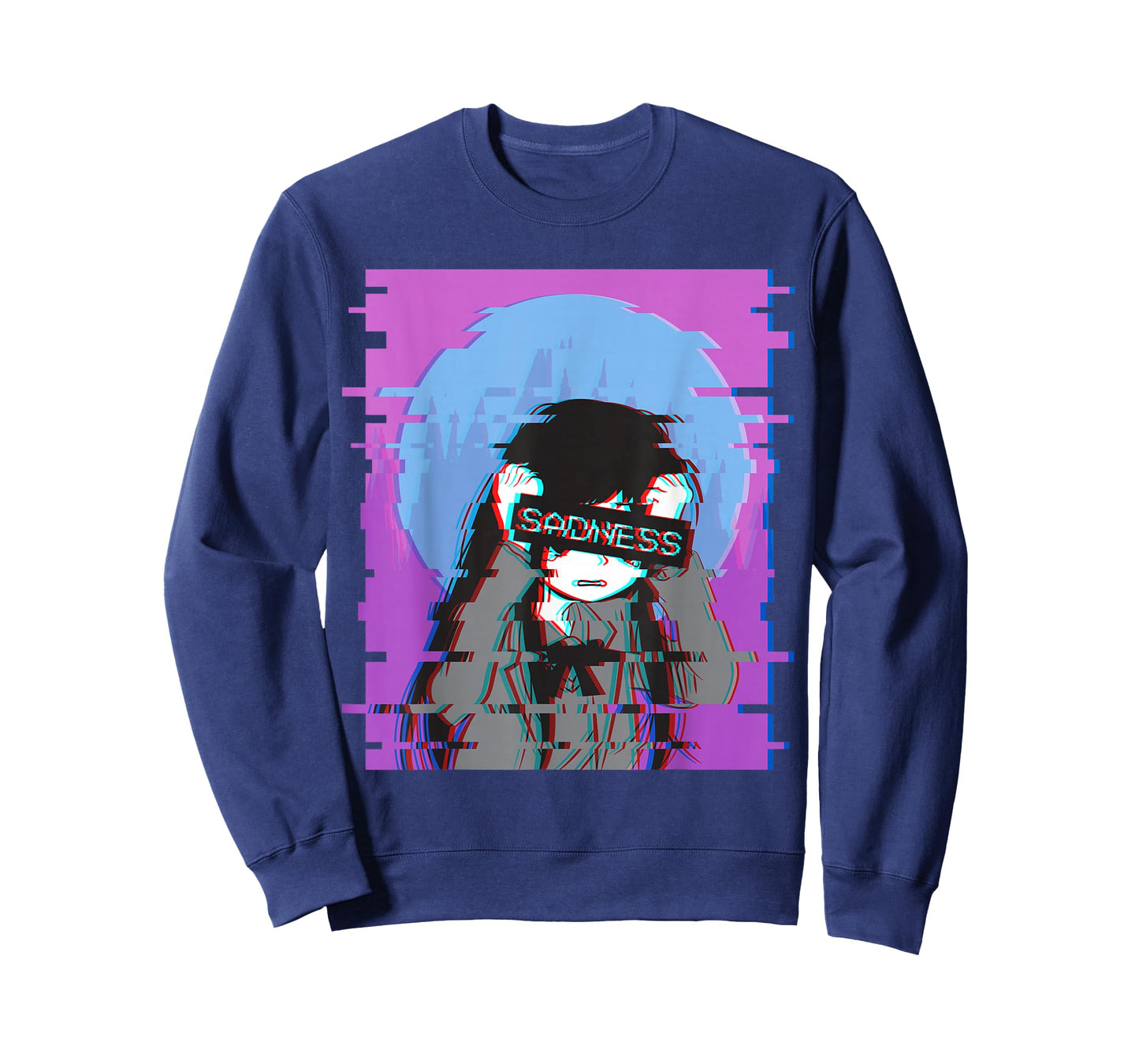 Sad Anime Girl - Japanese Aesthetic Vaporwave Anime Otaku T-Shirt