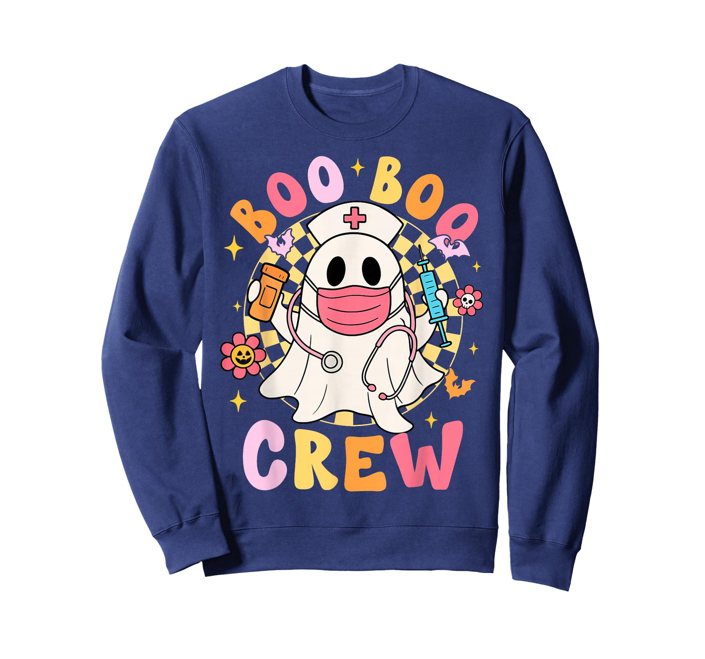 Groovy Boo Boo Crew Nurse Funny Ghost Women Halloween Nurse T-Shirt