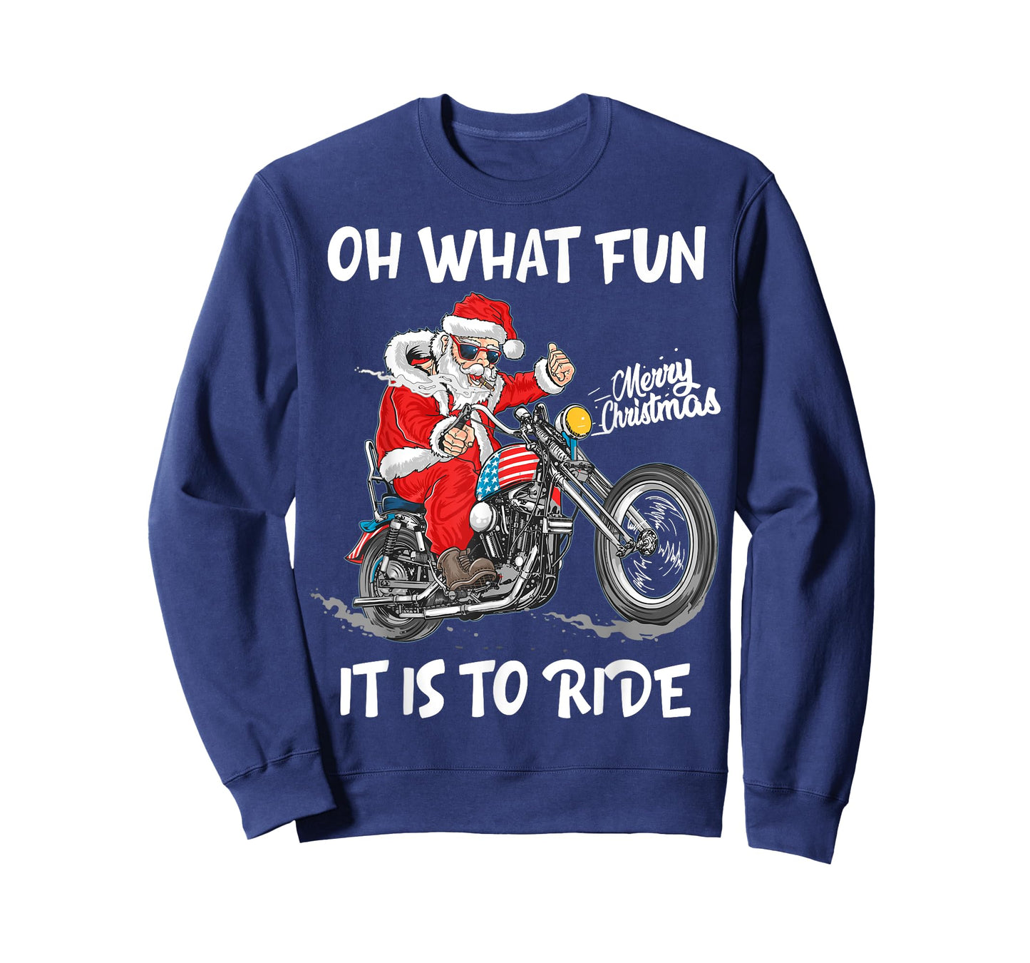 Biker Santa Motorcycle Fan Merry Christmas Xmas Holidays T-Shirt