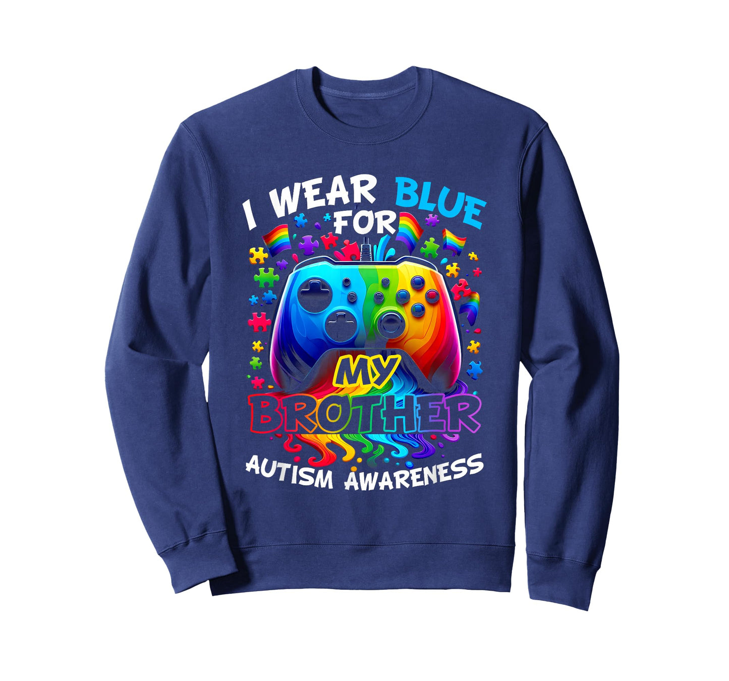 I Wear Blue For My Brother Autism Awareness Video Game T-Shirt