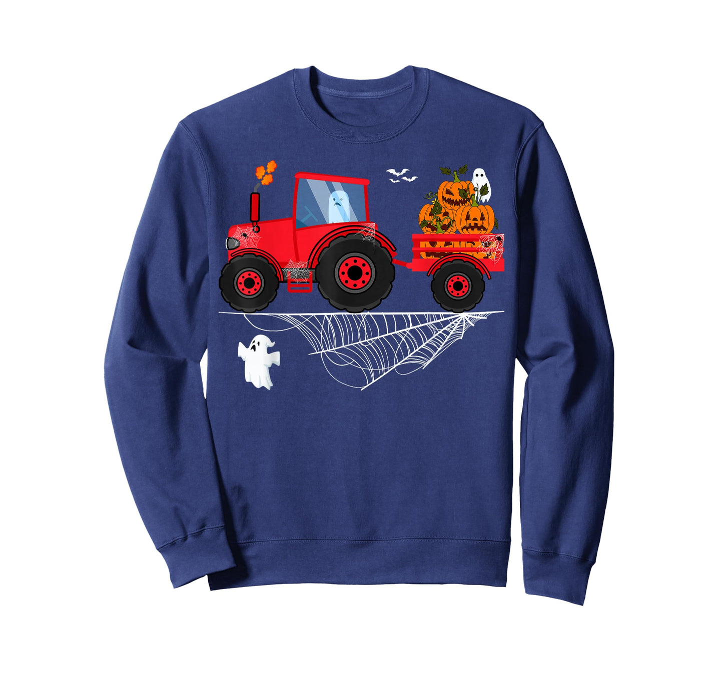 Halloween Tractor Kids Pumpkin Farm Spooky Ghost Tractor T-Shirt