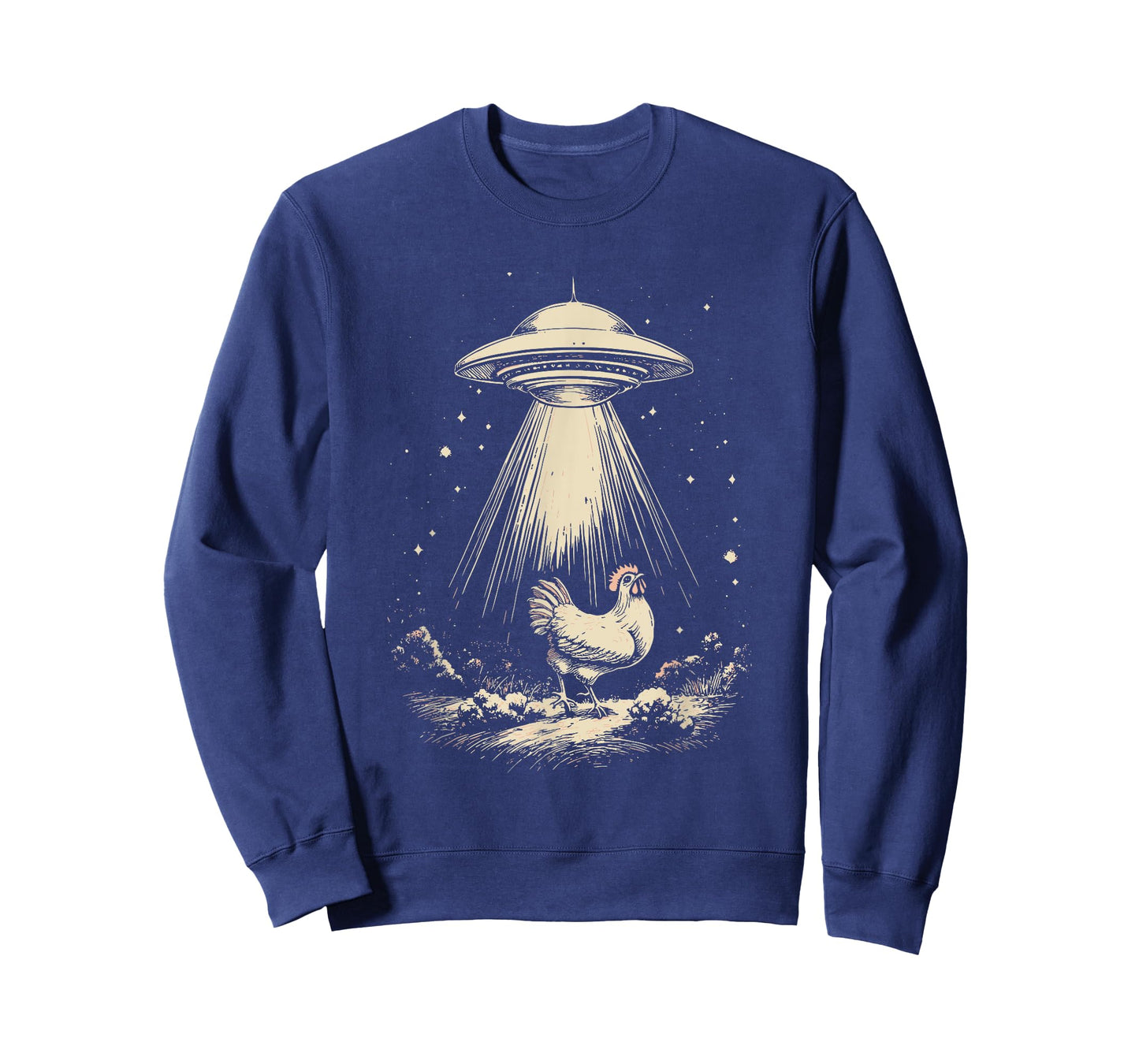 Funny UFO Chicken Abduction Vintage Alien Beam Chicken Lover T-Shirt