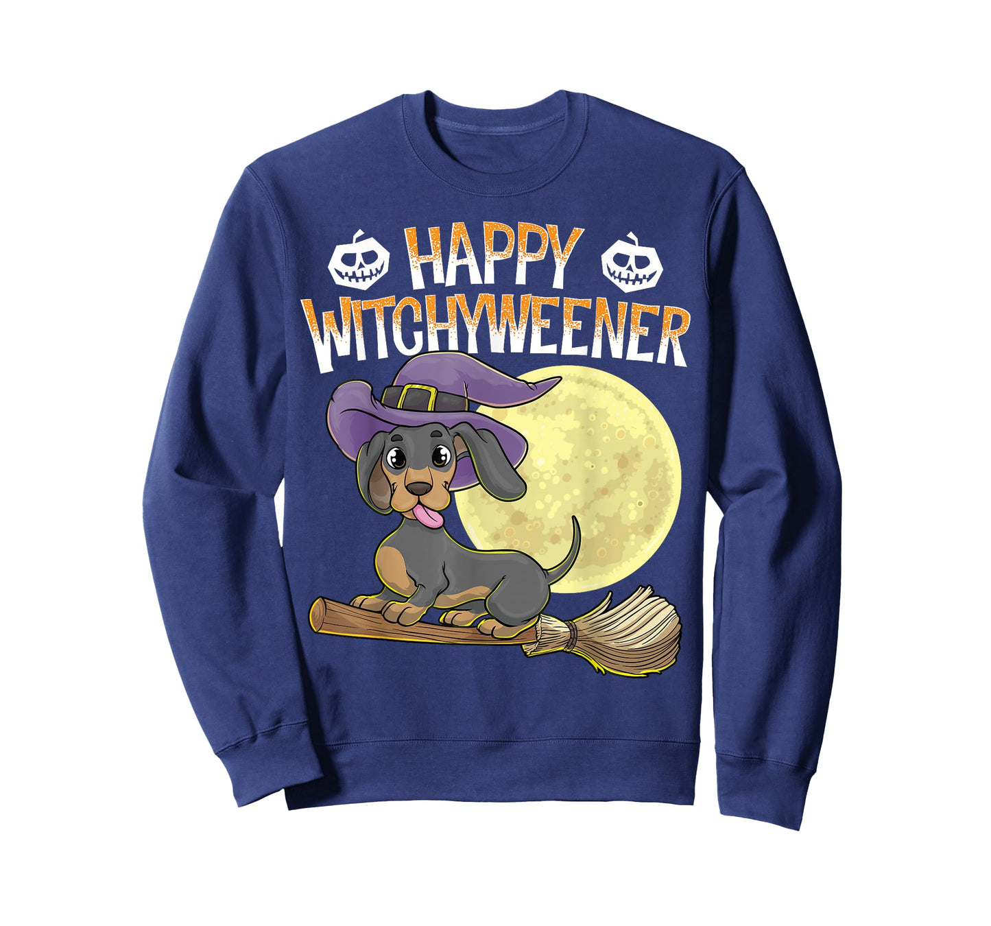 Happy Witchyweener Halloween Dachshund Witch Wiener Dog Men Women Kids T-Shirt