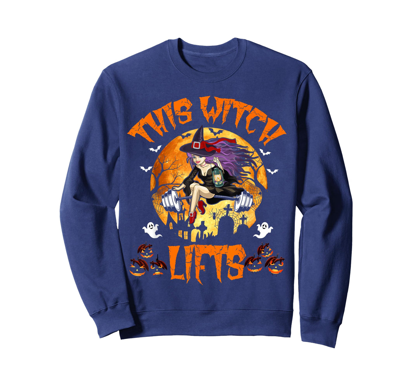 This Witch Lifts Barbell Fitness Gym Workout Witch Halloween T-Shirt