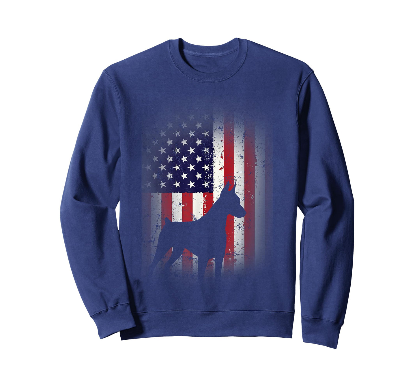 Funny Doberman Pinscher Art for Men Women Doberman US Flag T-Shirt