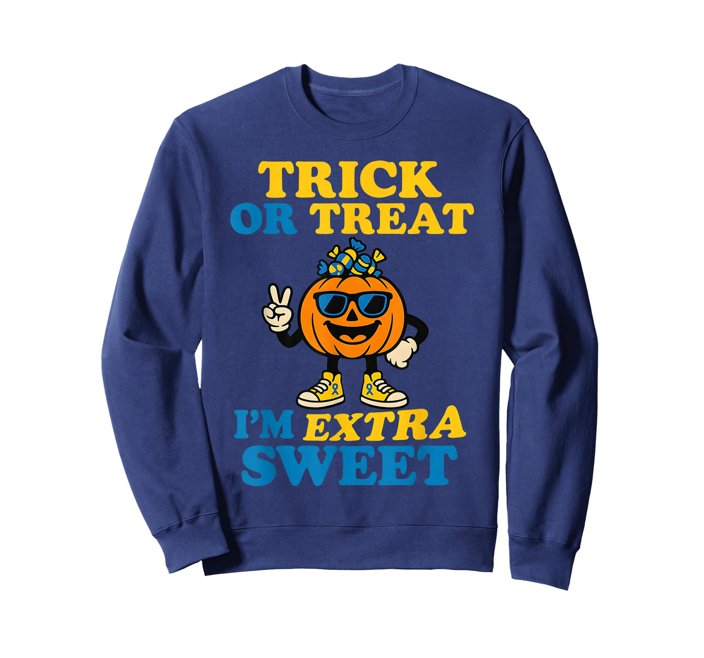 Down Syndrome Halloween Trick Or Treat Pumpkin Candy Cute T-Shirt