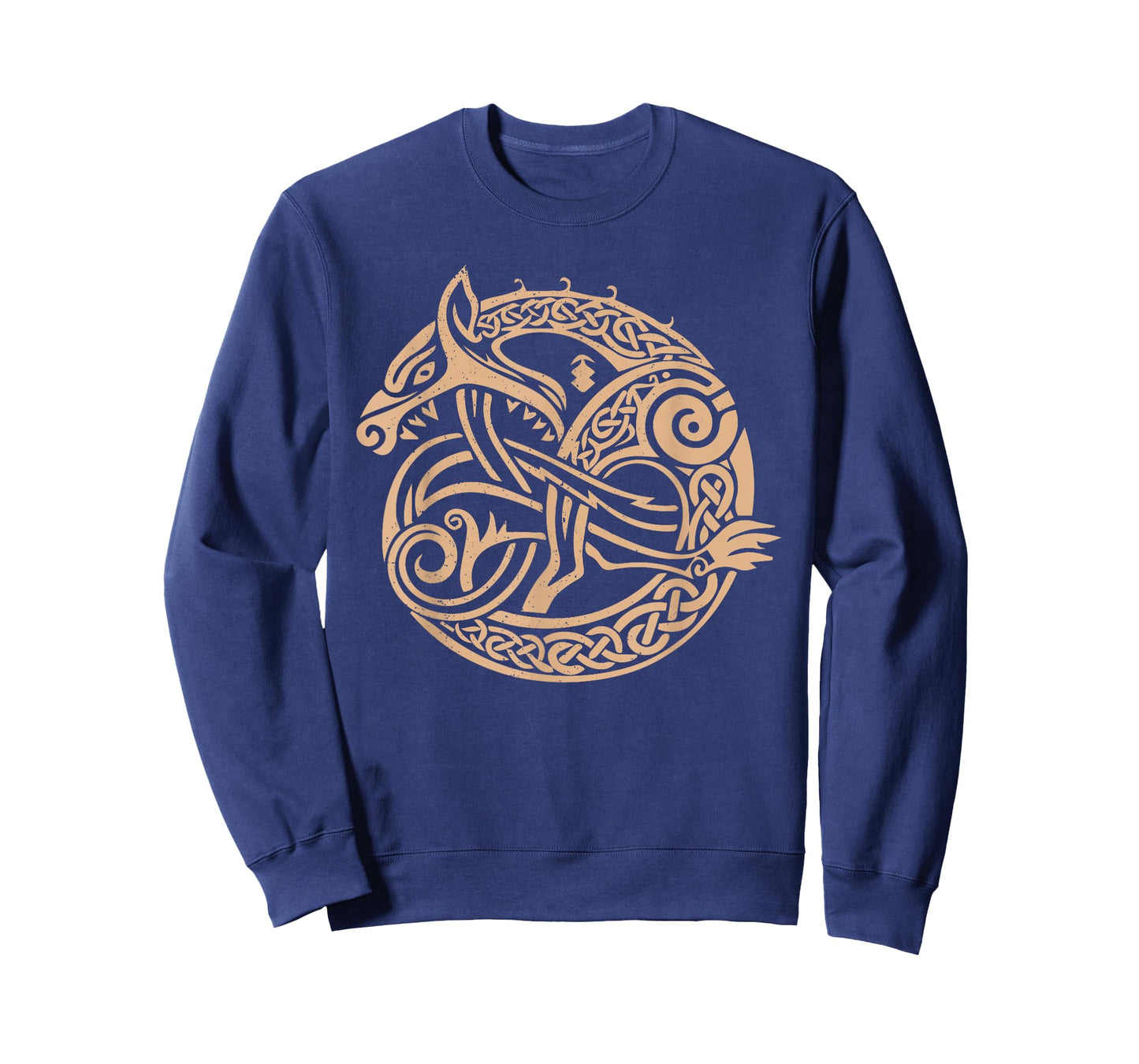 Nordic Tribal Fenrir the Wolf Viking Symbol Beige T-Shirt