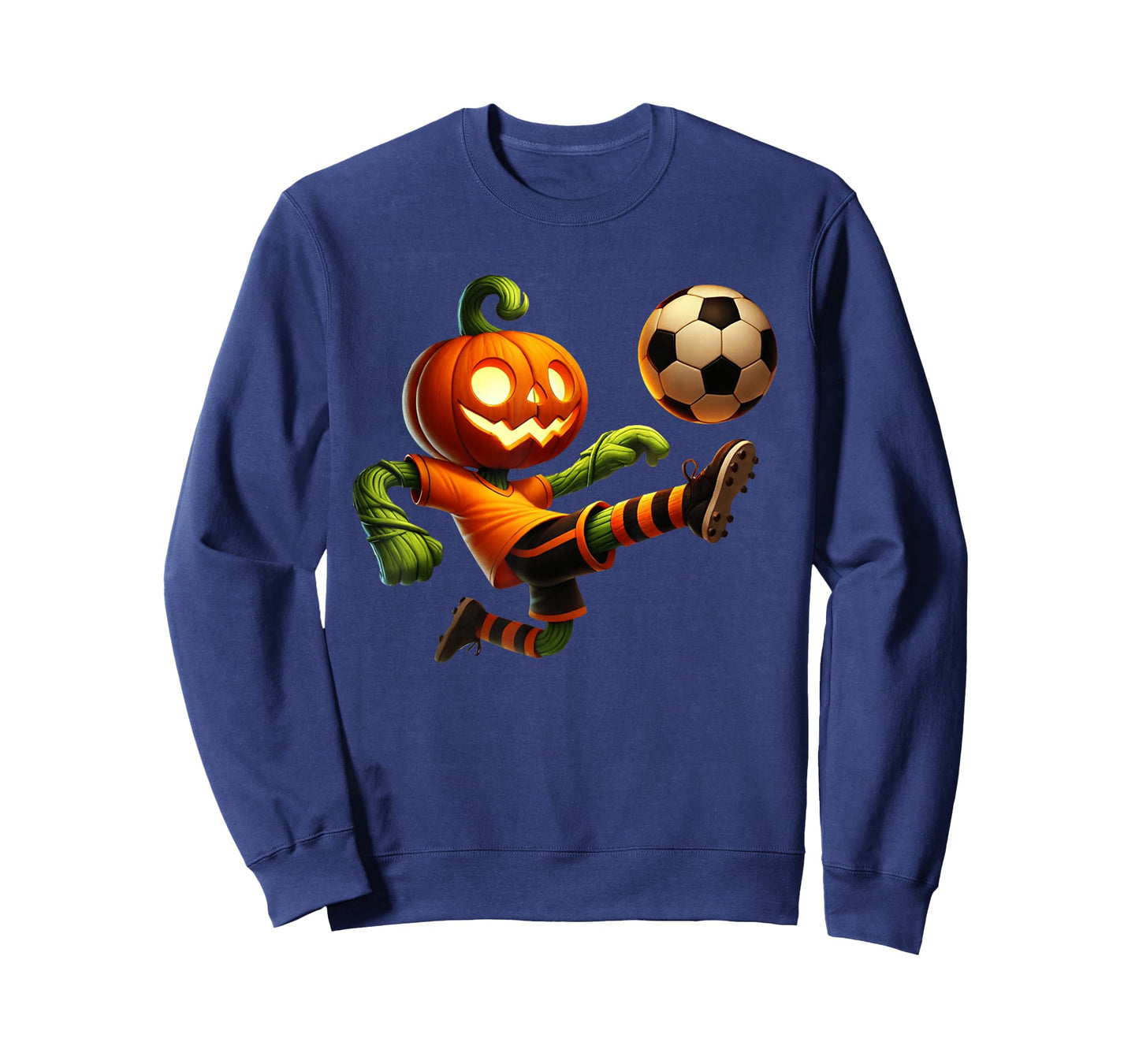 Pumpkin Face Soccer Halloween Costume Men Boys Kids Cute T-Shirt