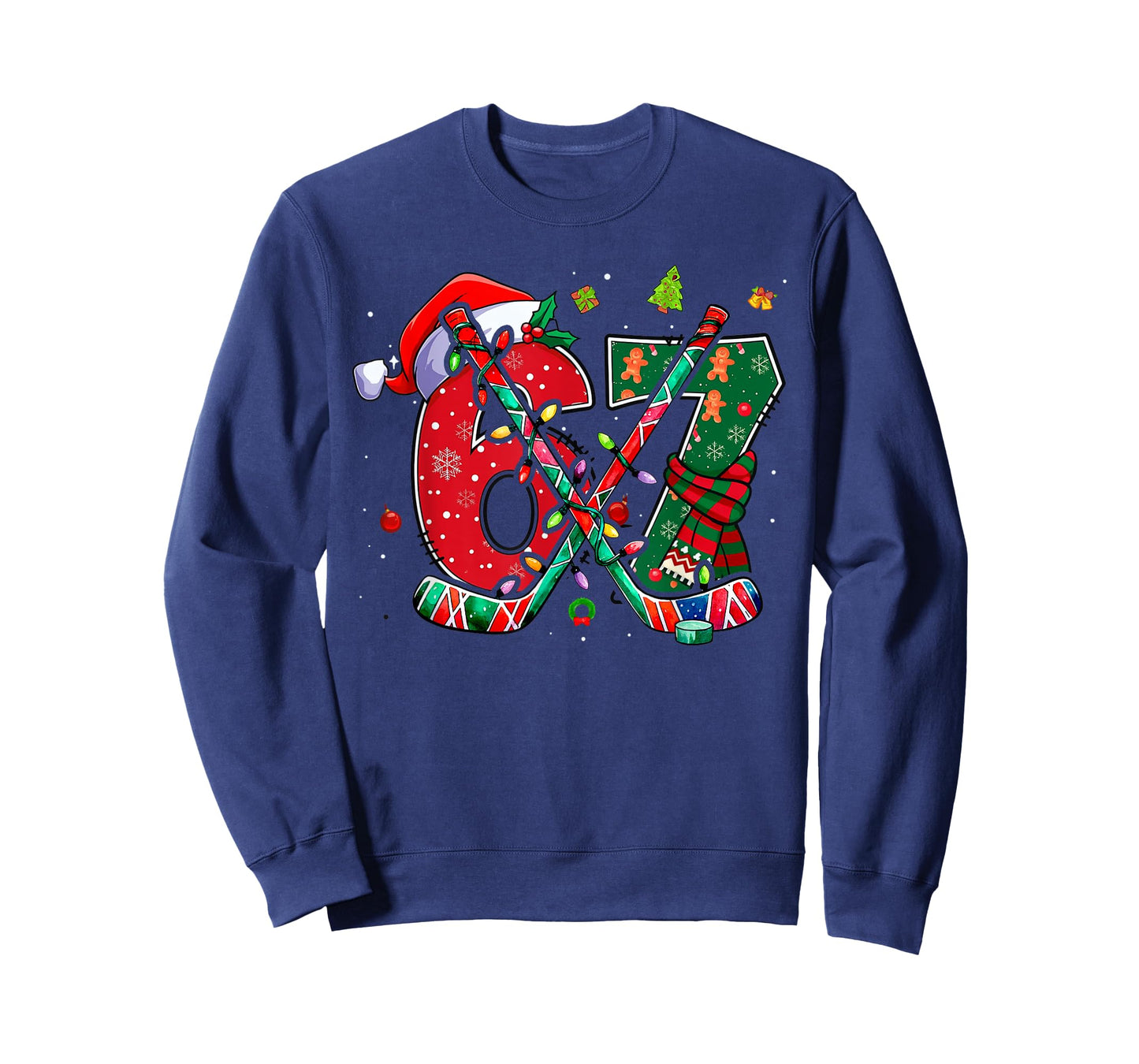 Funny 67 Six Seven Christmas Ice Hockey T-Shirt