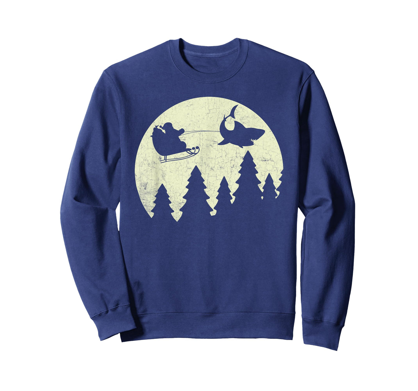 Santa Claus Shark Sleigh Christmas Funny T-Shirt