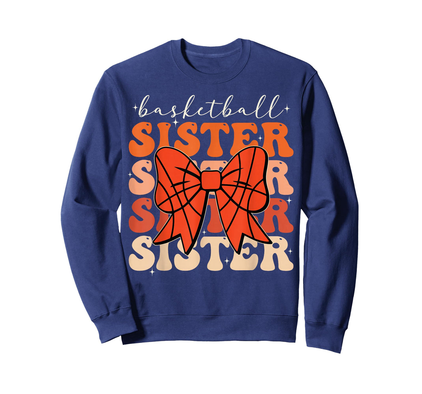 Basketball Sister Vintage Sport Lover Sister Mothers Da T-Shirt