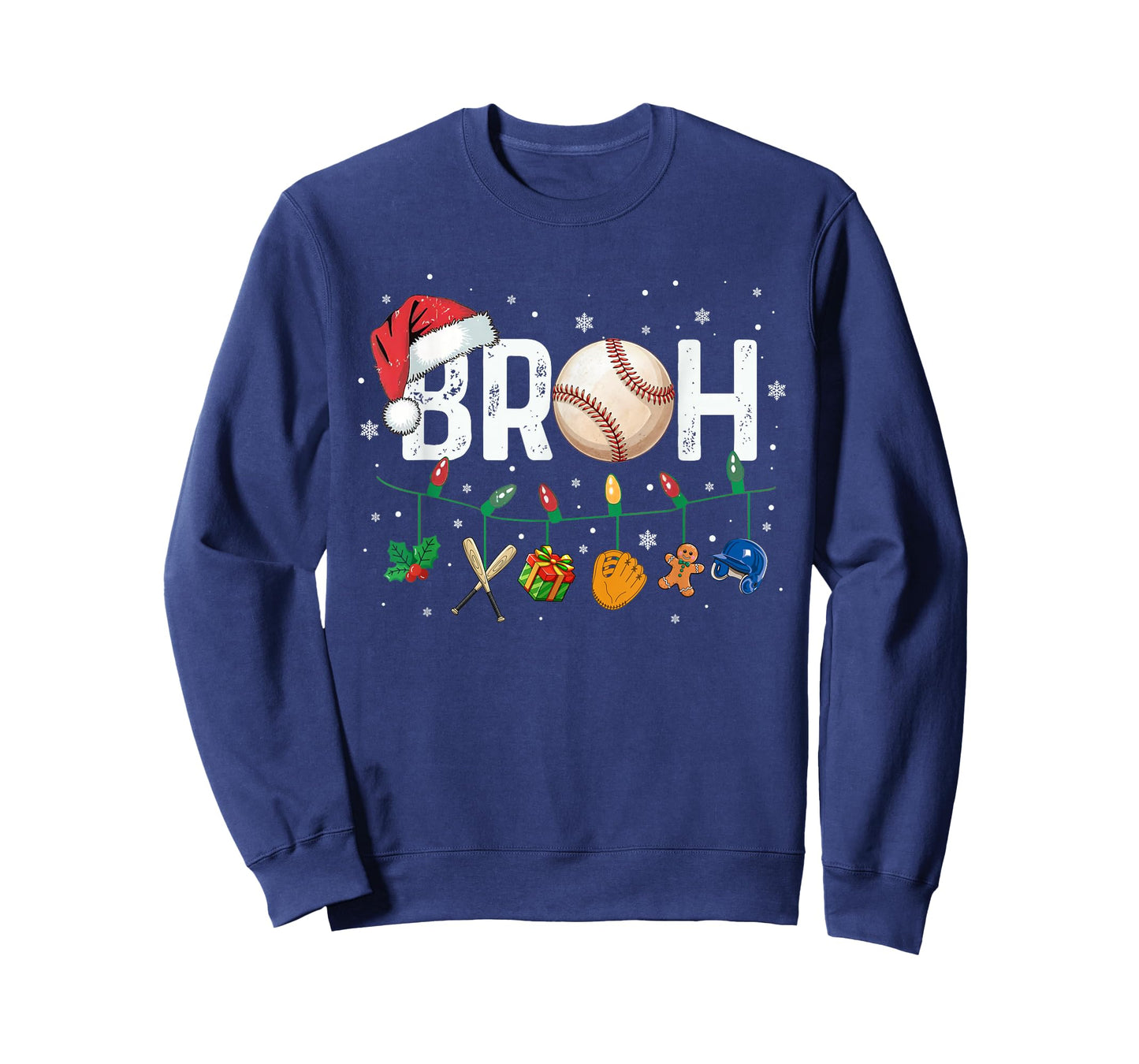 Bruh Funny Christmas Baseball Teens Boys Kids Xmas Pajamas T-Shirt