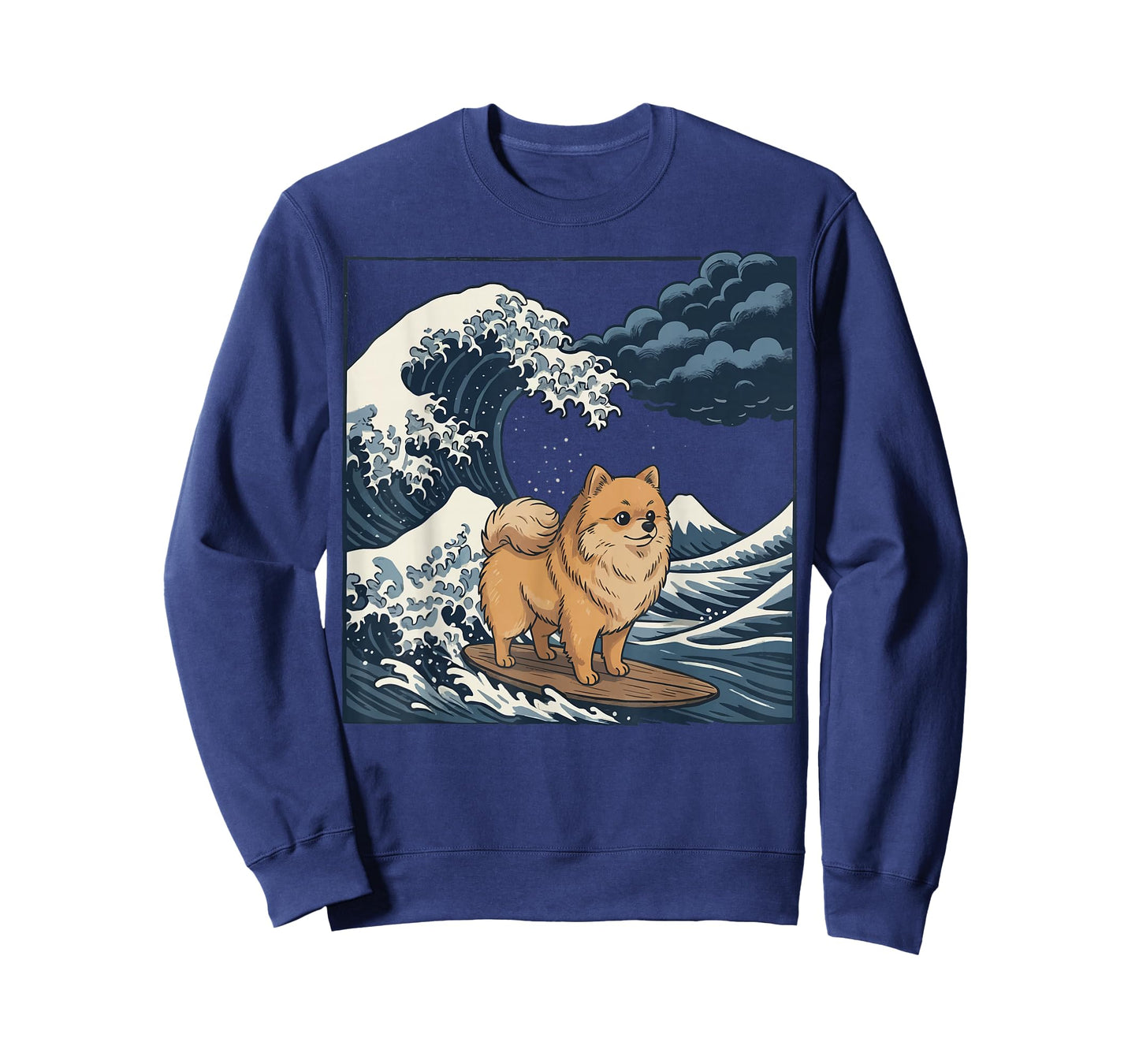 Pomeranian: Surfing Japanese Wave T-Shirt
