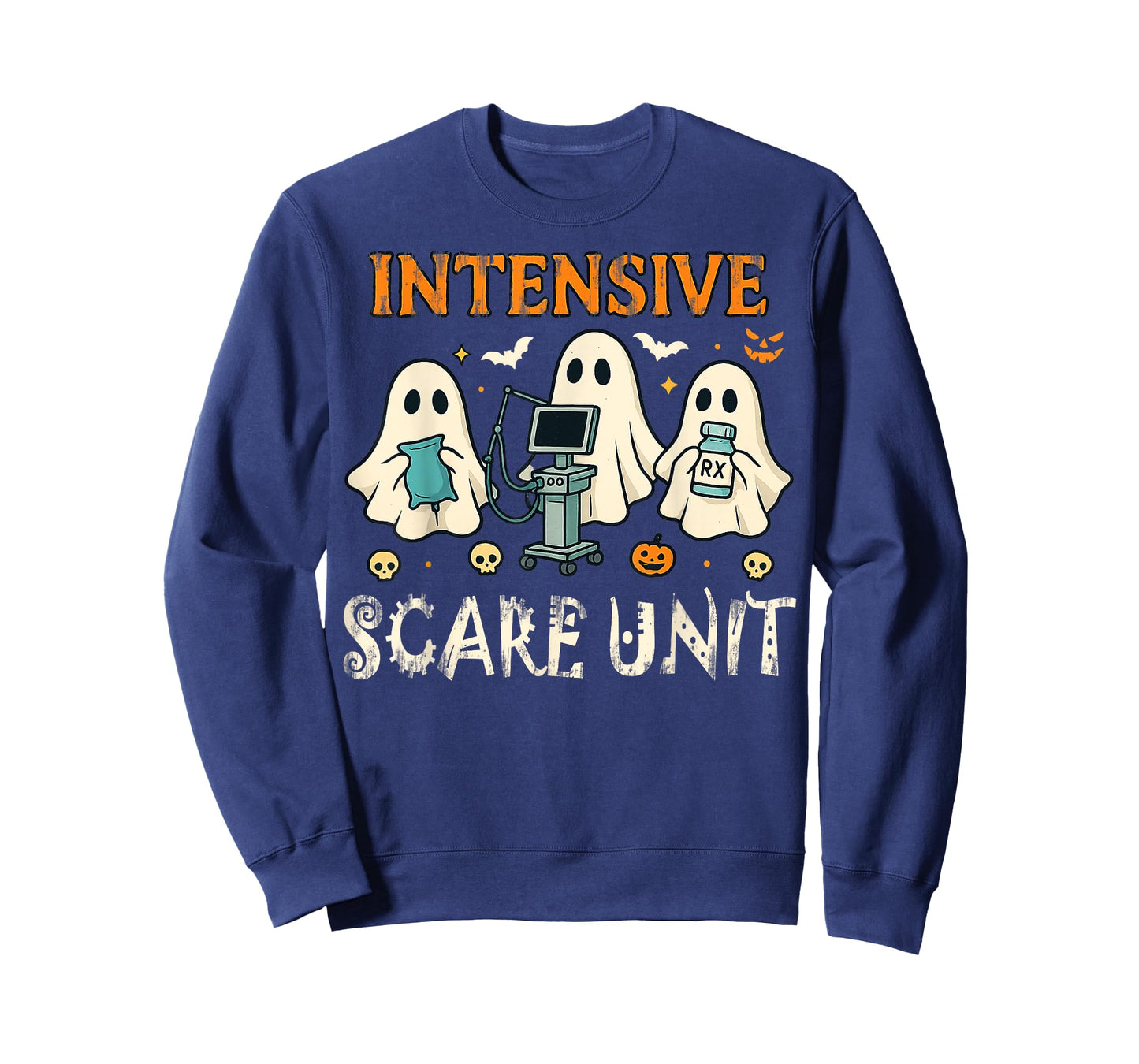 Intensive Scare Unit Funny Ghost Nurse Halloween Costume T-Shirt
