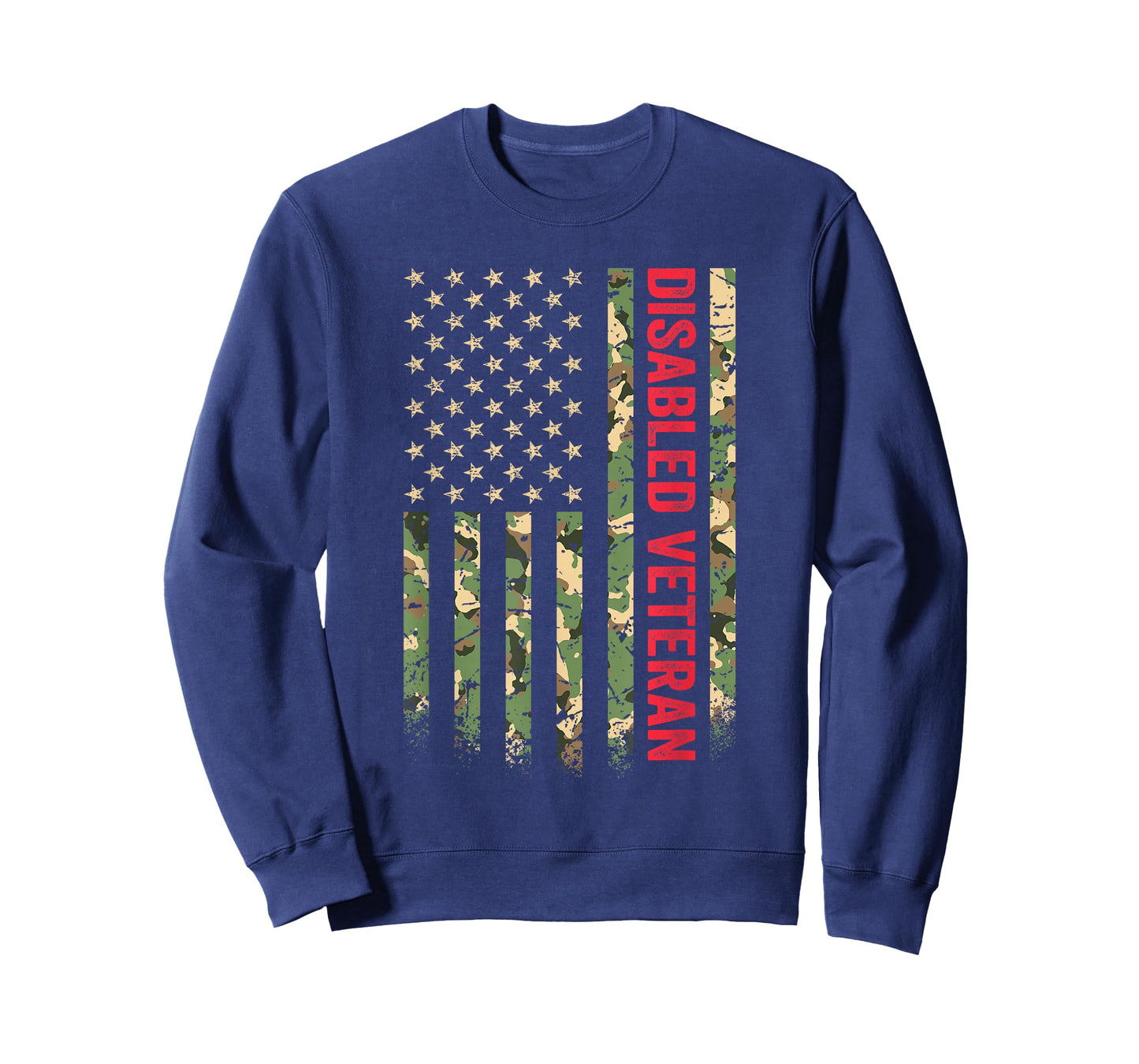 Disabled Veteran American Flag Camouflage Camo Patriotic Vet T-Shirt