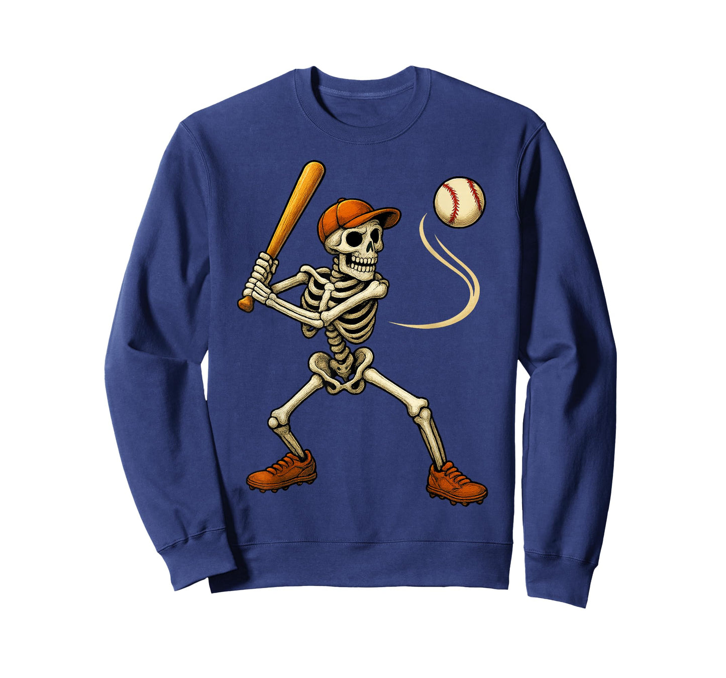 Funny Skeleton Baseball Batting Halloween Costume Men Boys T-Shirt