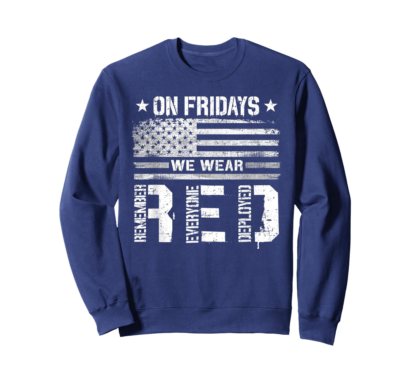 On Friday We Wear Red American Flag Military Supportive T-Shirt