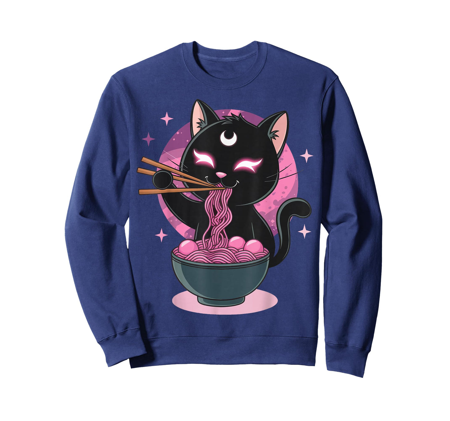 Anime Cat Eating Ramen Retro Kawaii Ramen Cat T-Shirt