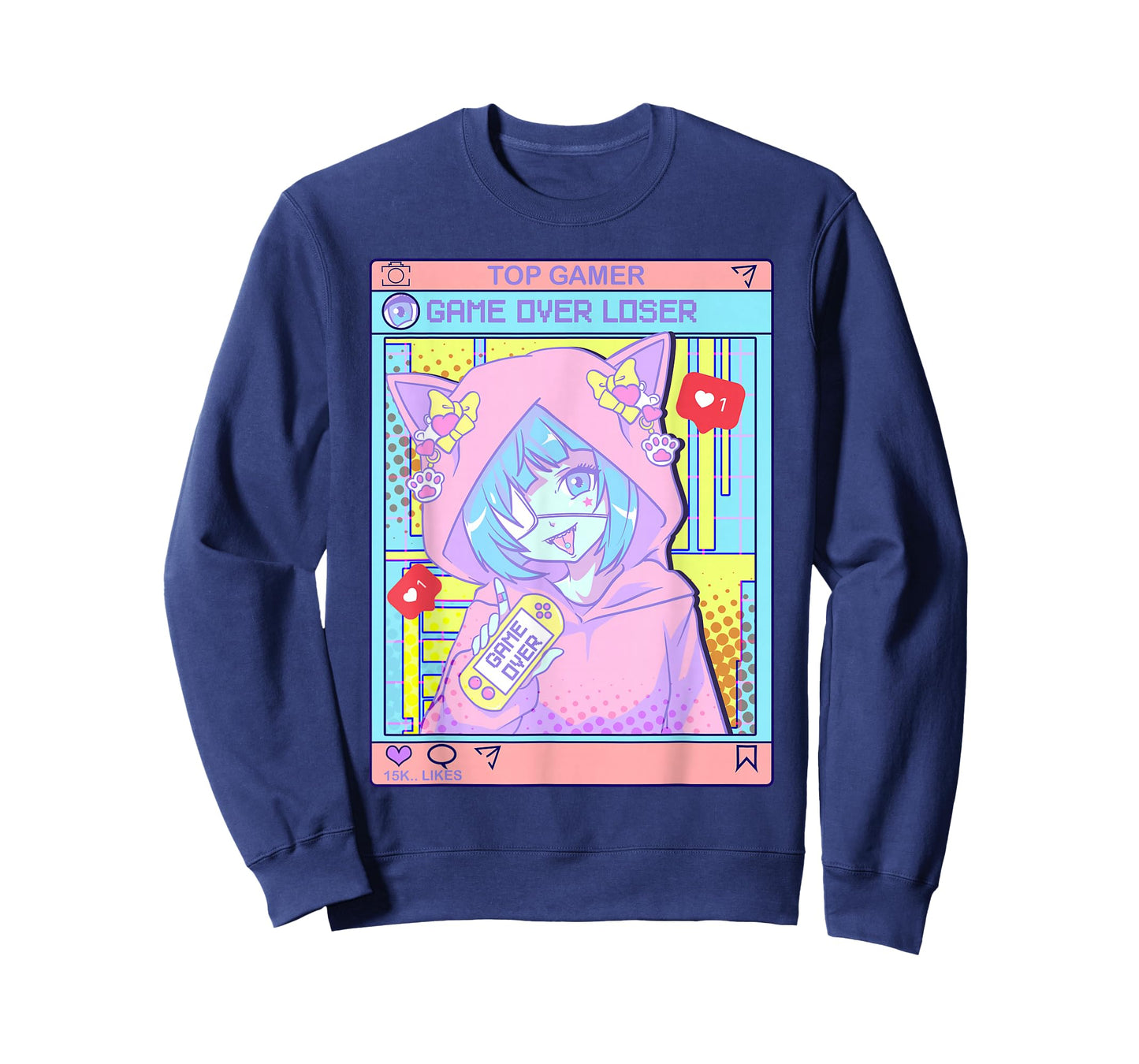 Kawaii Pastel Goth Girl Anime Gamer Game Over Loser T-Shirt