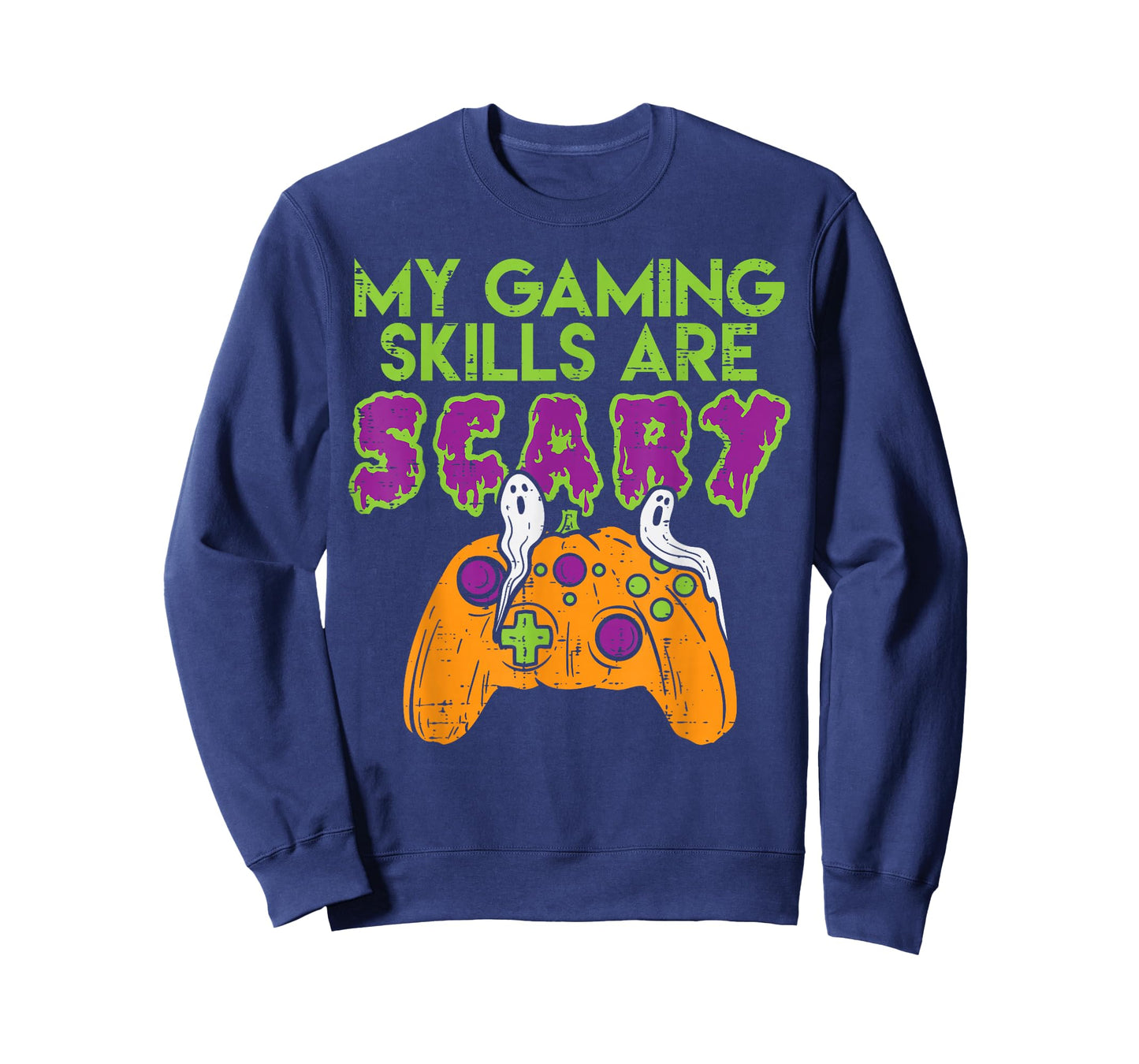 Gaming Skills Scary Pumpkin Controller Boys Halloween Gamer T-Shirt