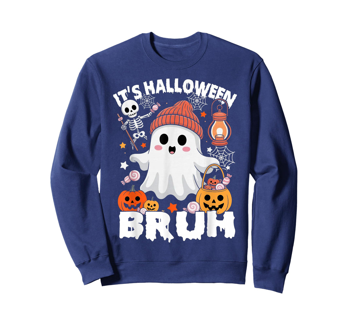 Its Halloween Bruh Boo Ghost Pumpkin Costume Boys Girls Kids T-Shirt