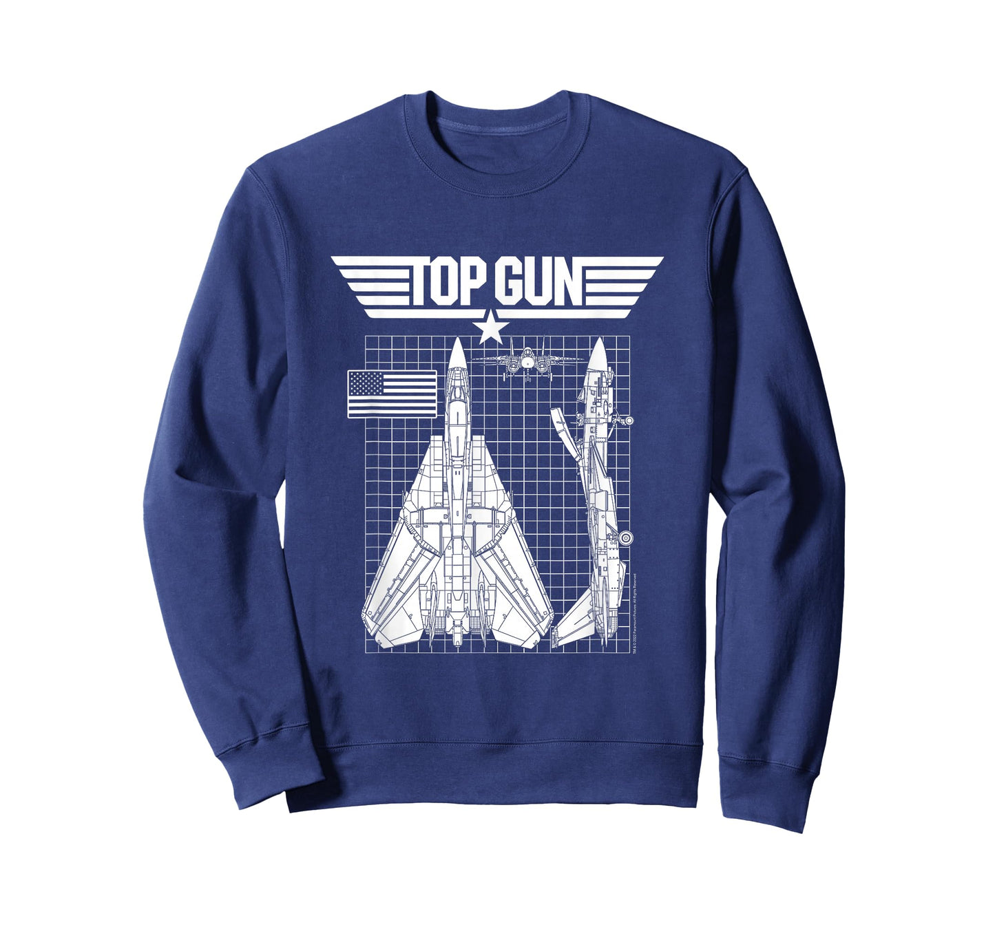 Top Gun F-14 Tomcat Blueprints Action Movie T-Shirt