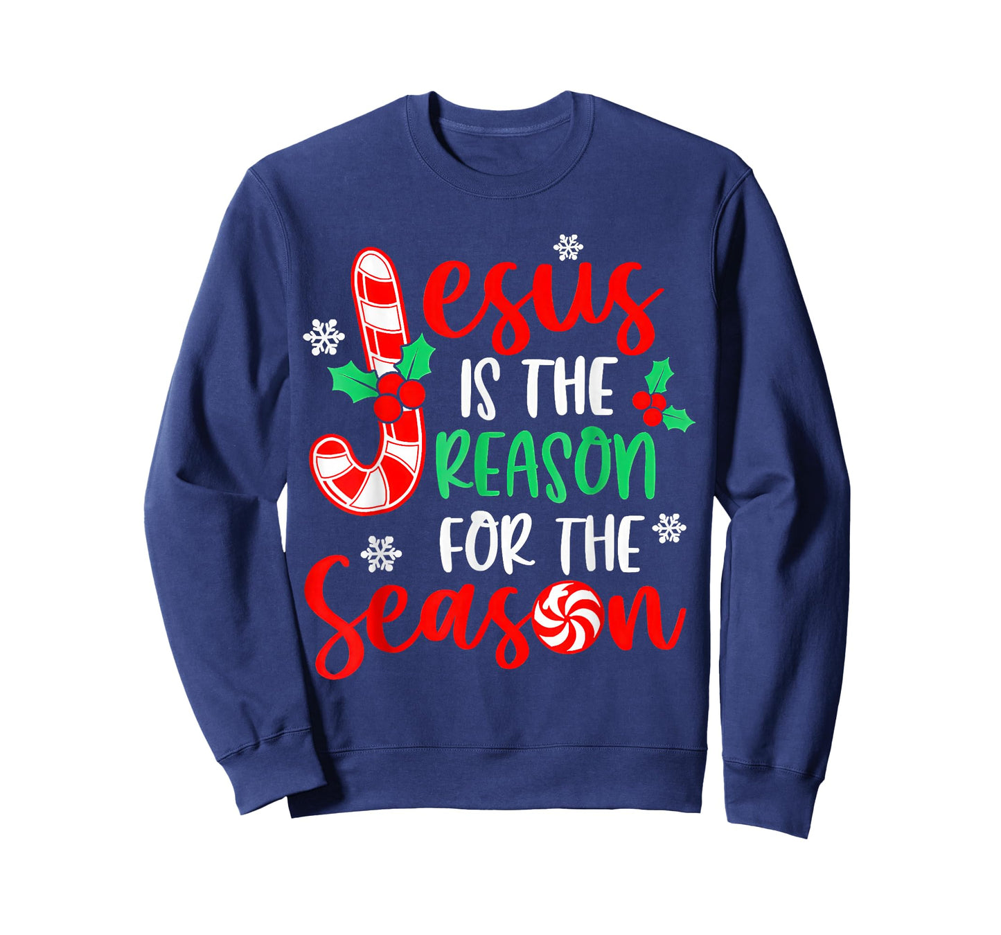 Jesus is The Reason for The Season Christmas Xmas Candy Cane T-Shirt